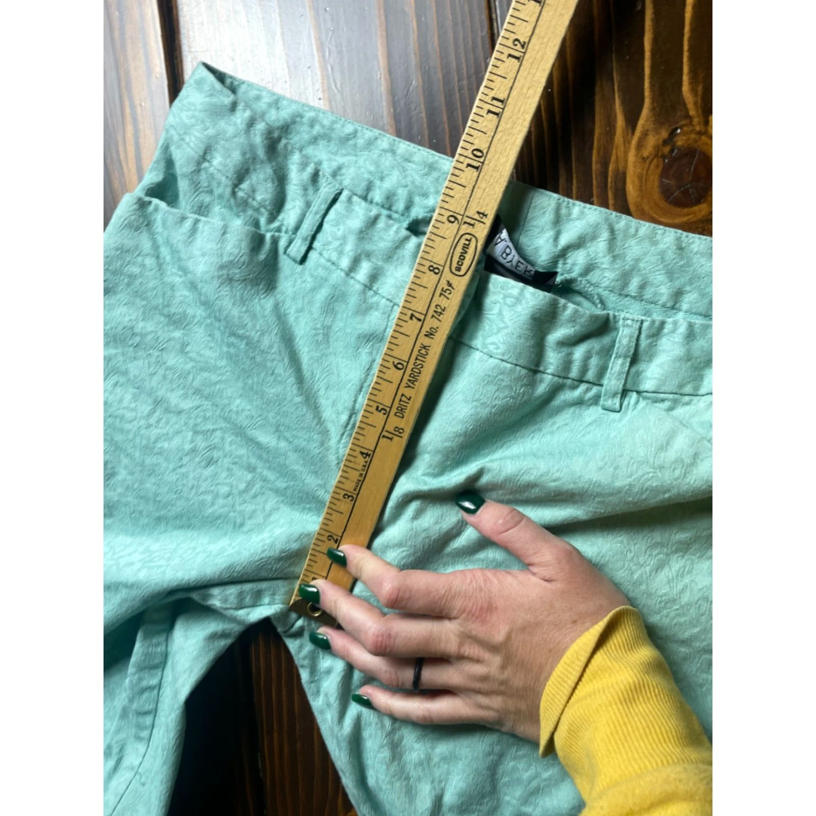 Vintage A.Byer Jeans Women's 9 Green Floral Denim Skinny Pockets Size 30" / US 8 / IT 44 - 4 Thumbnail