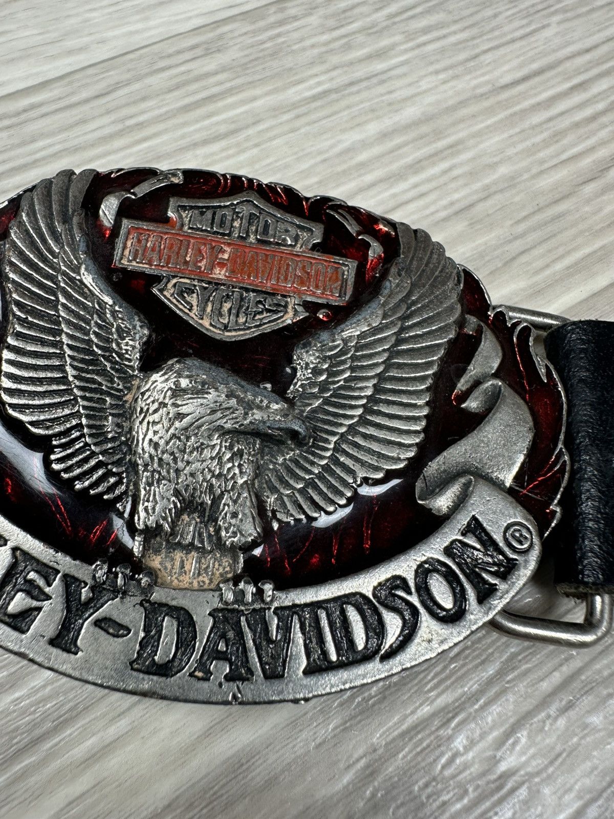 Harley Davidson Vintage 1992 Harley Davidson Eagle Leather Belts Size ONE SIZE - 3 Thumbnail