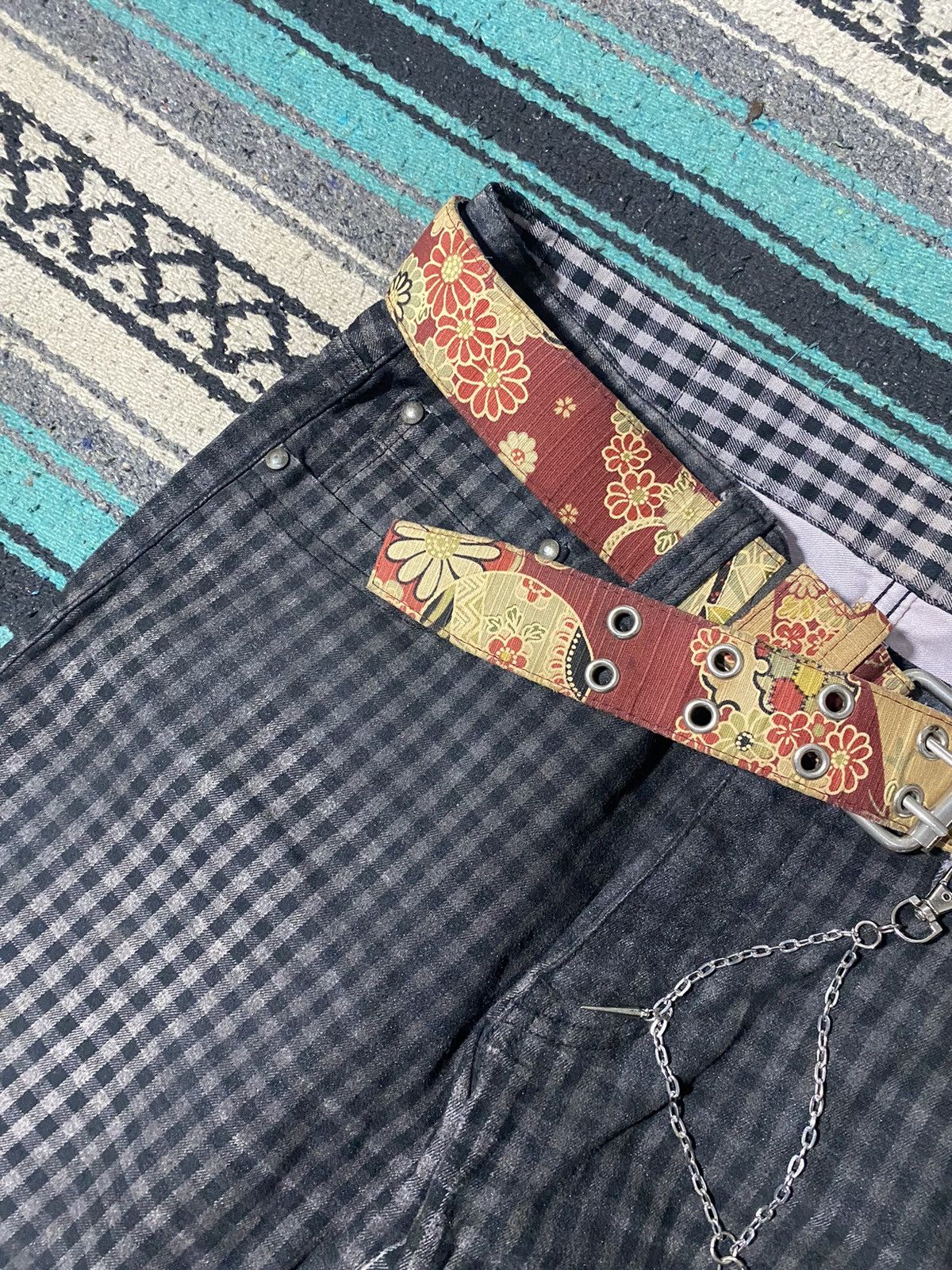 Tornado Mart 2000s Tornado Mart - Checkered jeans Pants Size US 32 / EU 48 - 5 Thumbnail