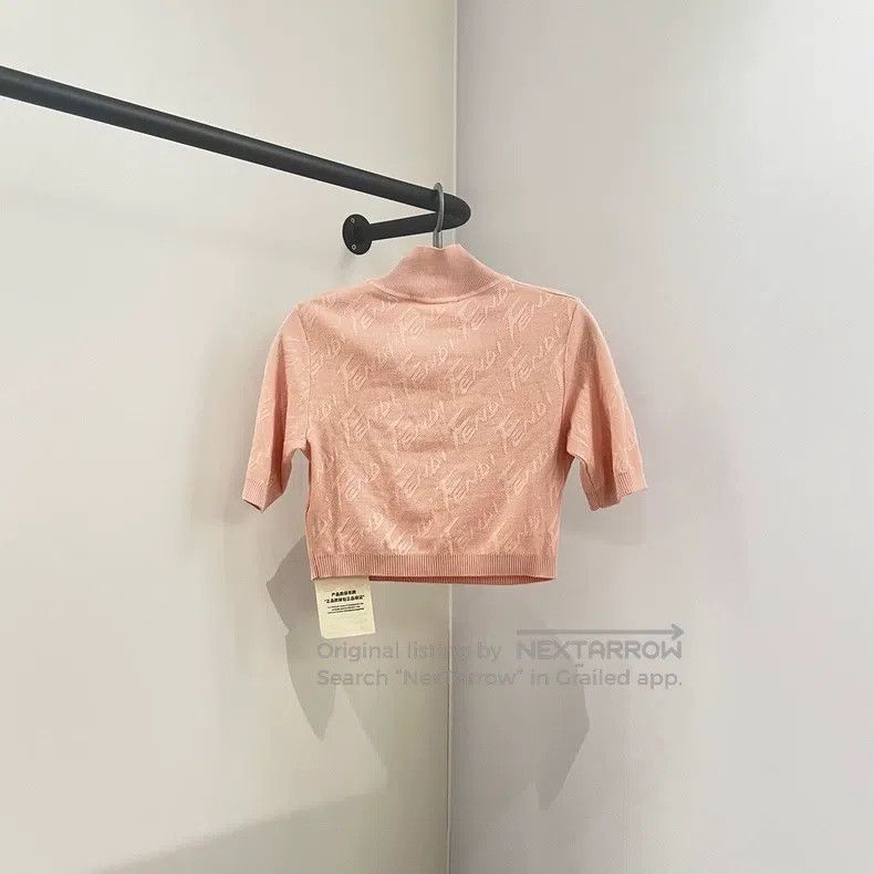 Fendi Fendi SS22 Short High-Neck Short Sleeve Slim Knit Top Size XS / US 0-2 / IT 36-38 - 2 Thumbnail