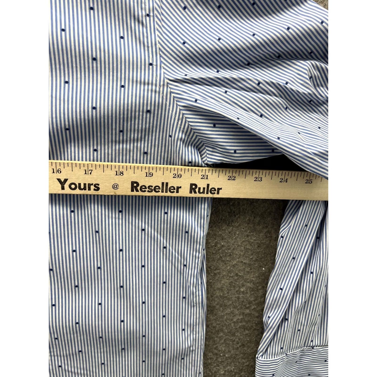 Psycho Bunny Psycho Bunny Dress Shirt Mens 15.5 32/33 Blue Stripe Slim Non-Iron Long Sleeve Shirt Size 42R - 7 Thumbnail