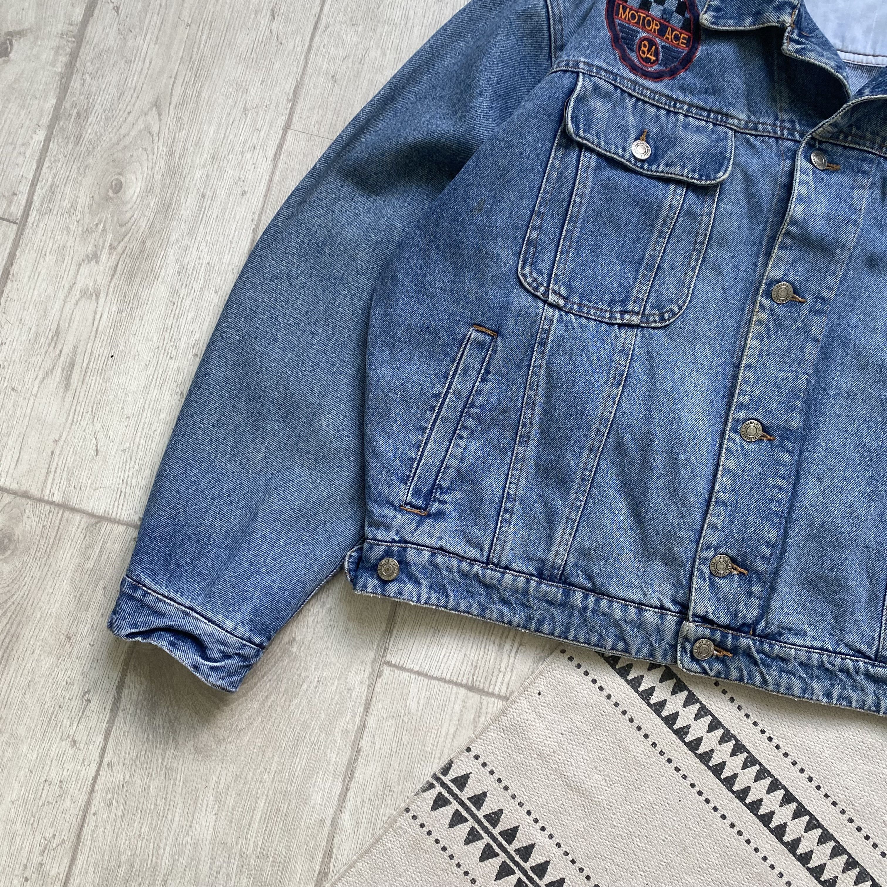 Wrangler Vintage 80s Racing Denim jacket Faded Distressed Wrangler Size US XL / EU 56 / 4 - 3 Thumbnail