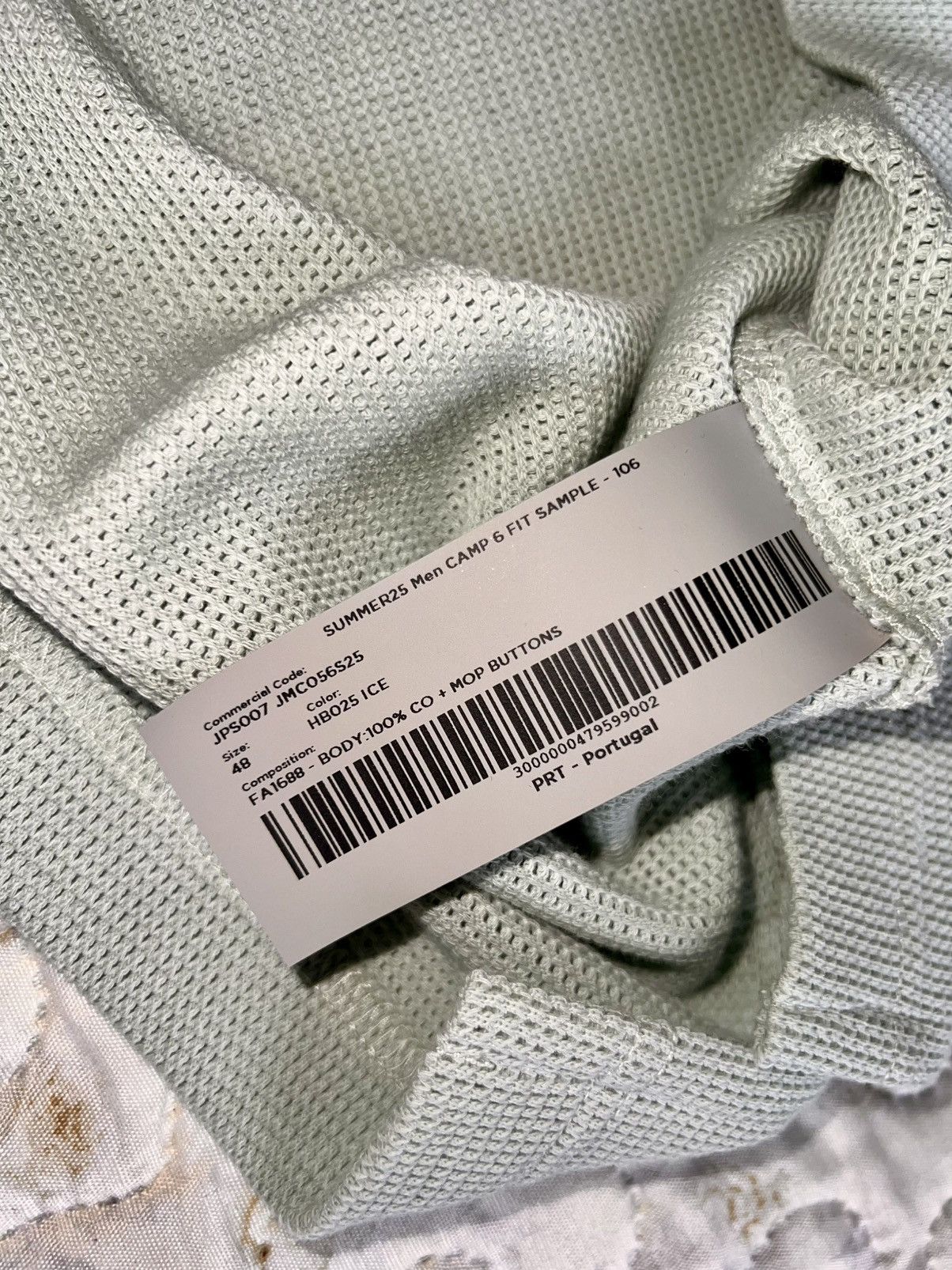 48 Tom Ford Polo Shirt light grey knit breath texture button