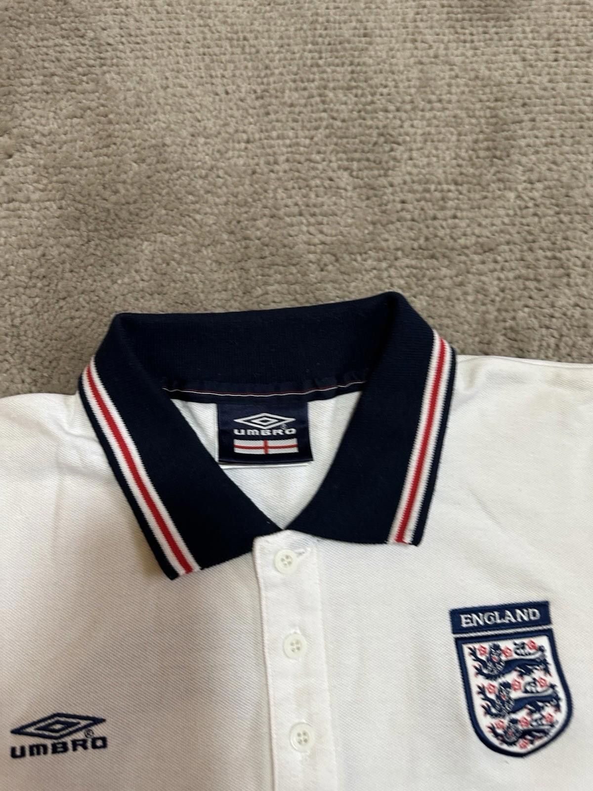 Umbro #10 ENGLAND BIGLOGO 90S VINTAGE SOCCER CHIEF KEEF BLOKECORE Size US XL / EU 56 / 4 - 5 Thumbnail