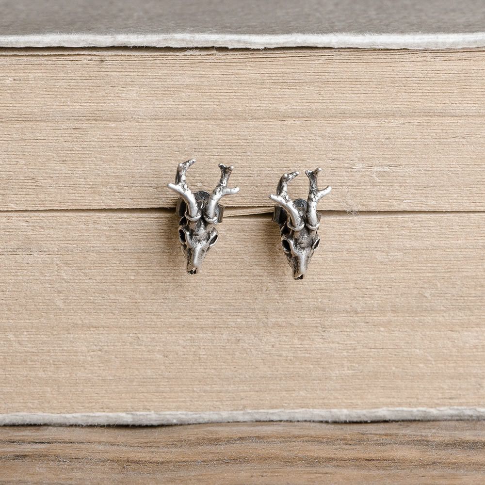 Jewelry Sheep Skeleton Demon Modern Earrings One Pairs Chrome Size ONE SIZE - 4 Thumbnail