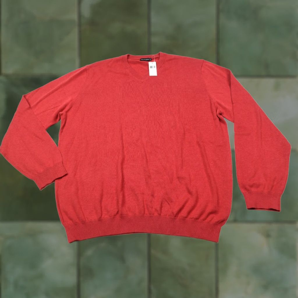 Vintage Paul Fredrick Supima Cotton V-Neck Sweater Mens 2XL Red Long Sleeve Pullover Size US XXL / EU 58 / 5 - 1 Thumbnail