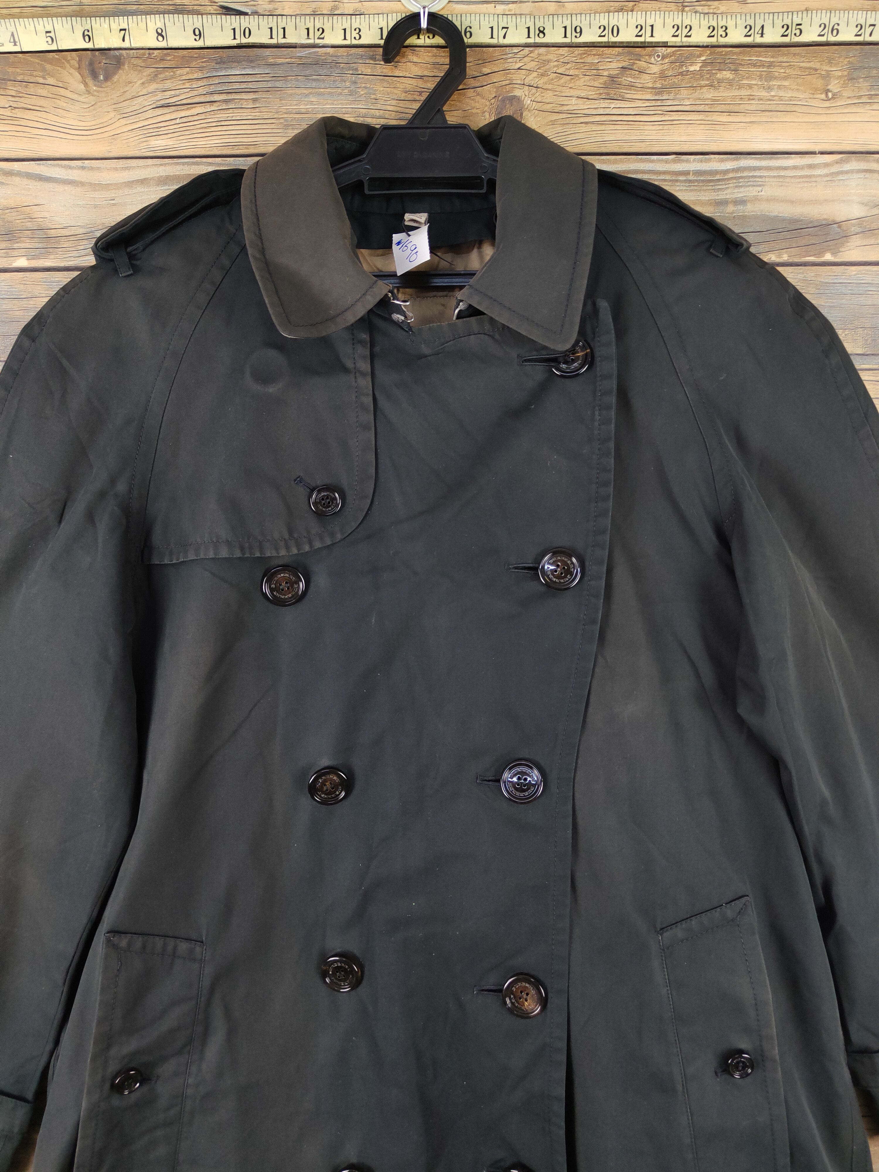 Burberry D Burberry Black Faded trench coat Long Jackets #W1690 Size L / US 10 / IT 46 - 2 Thumbnail