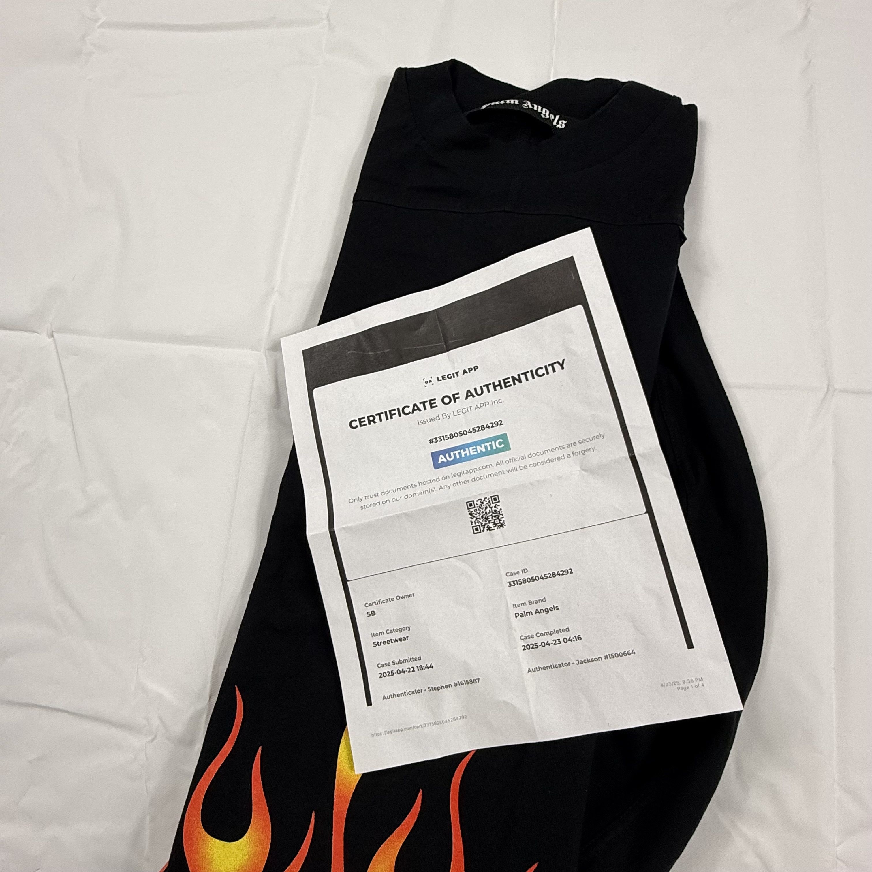Palm Angels Palm Angels Flame Graphic Long Sleeve T-Shirt Black Size US M / EU 48-50 / 2 - 9 Thumbnail