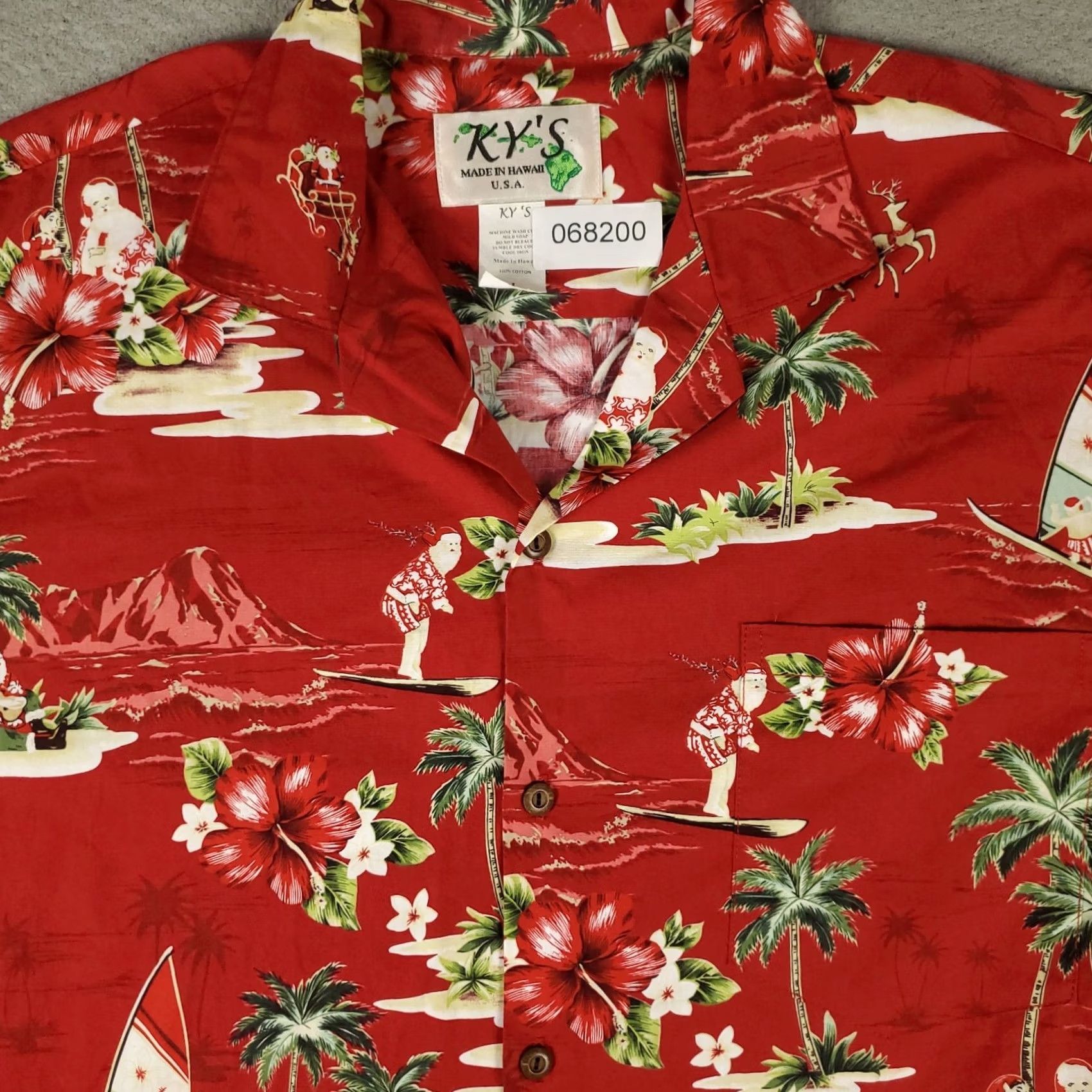 Vintage Ky's Shirt Mens Large Red Hawaiian Button Up Short Sleeve Collared Cotton Size US L / EU 52-54 / 3 - 2 Thumbnail