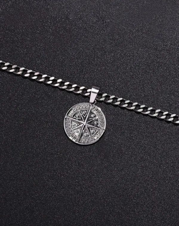 Jewelry Compass pendant 50cm necklace vintage vibe Size ONE SIZE - 7 Thumbnail