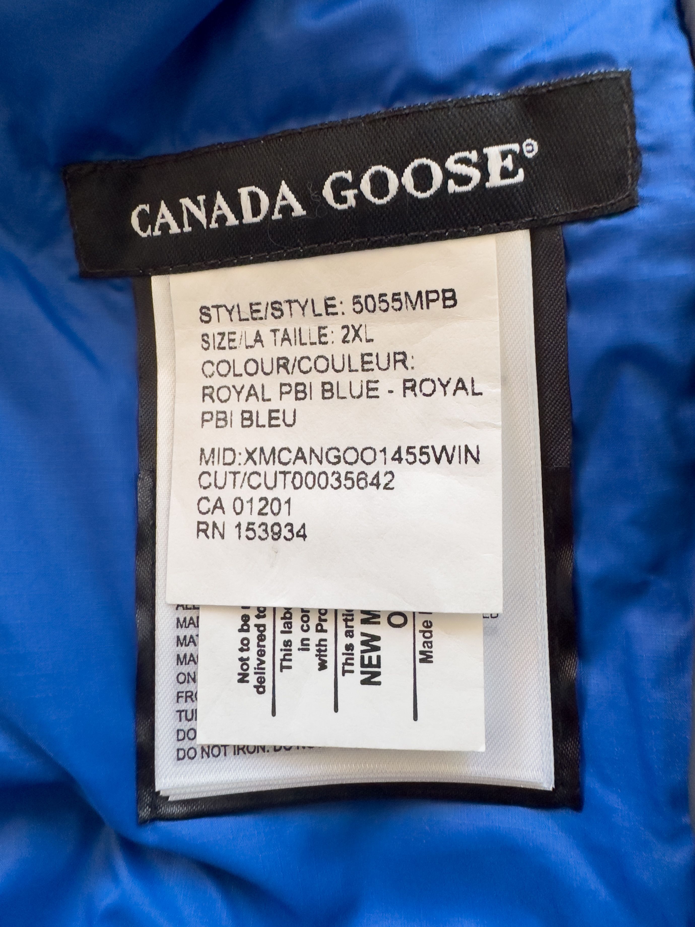 Canada Goose Blue PBI Lodge Hoody Men's Jacket Size US XXL / EU 58 / 5 - 6 Thumbnail