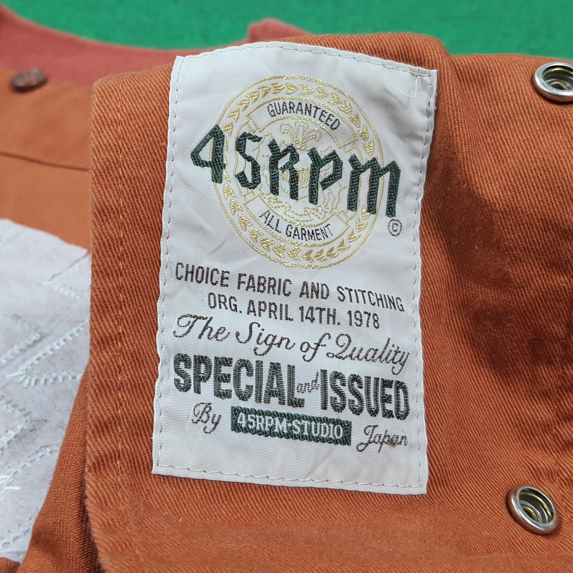 45rpm Vintage 45PRM Japan Varsity Orange Bomber Jacket C288N8 Size US L / EU 52-54 / 3 - 8 Thumbnail