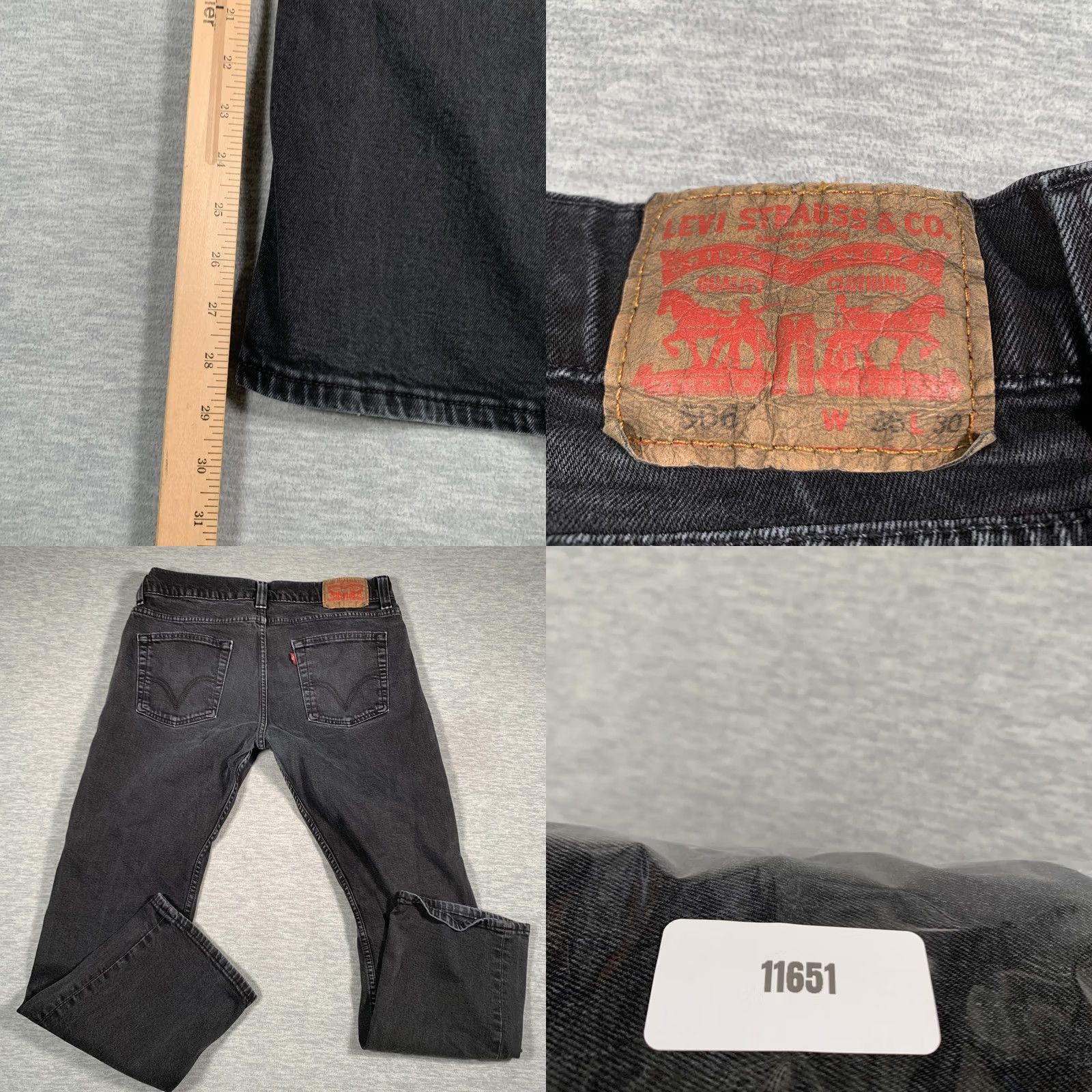 Levi's Levi's 505 Jeans Mens 36x30 Black Straight Denim Stretch Pants Size US 36 / EU 52 - 8 Thumbnail