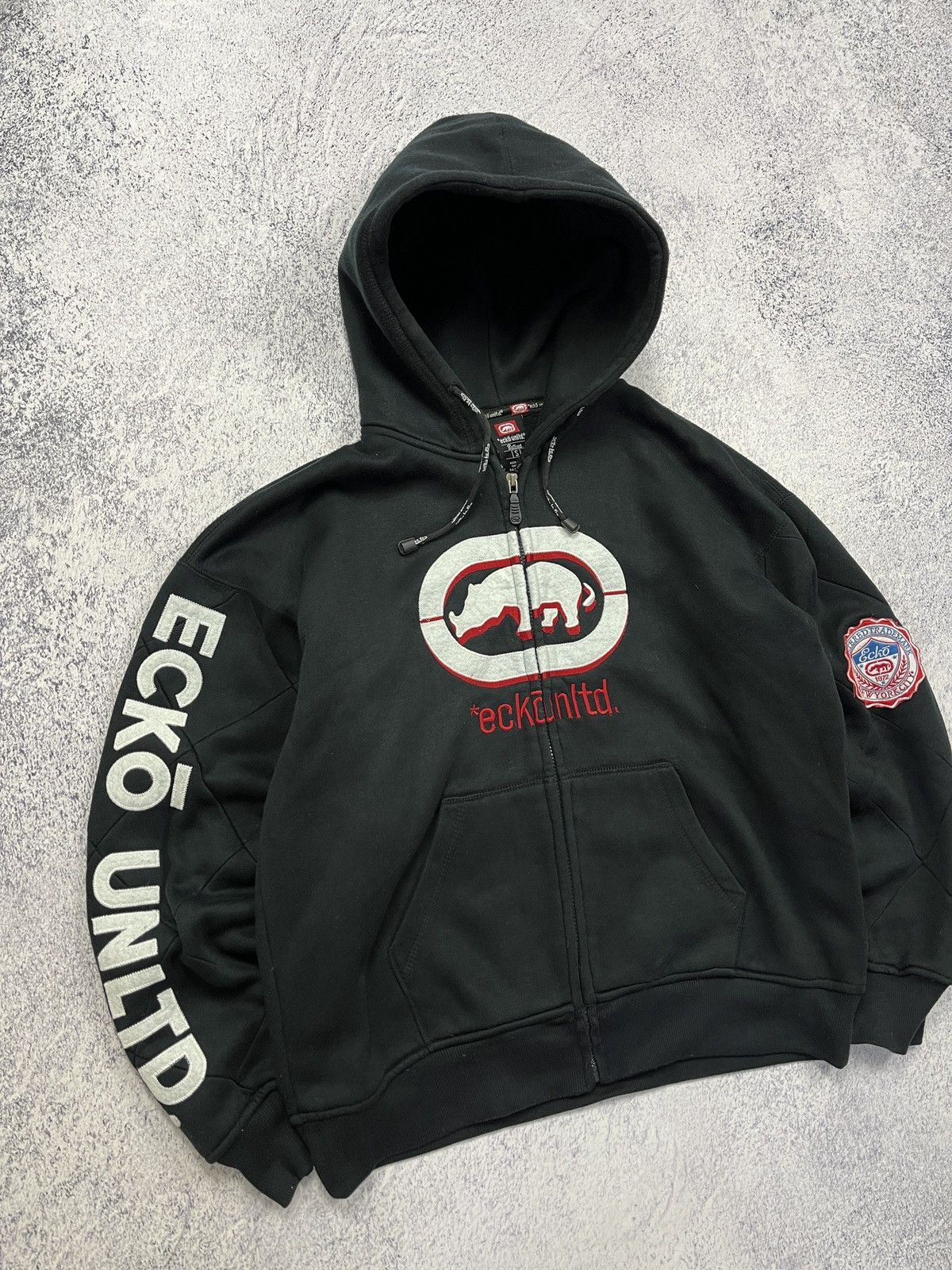 Ecko Unltd. × Vintage Vintage 00s Ecko Unltd Big Logo Embroidered Baggy Zip Hoodie Size US S / EU 44-46 / 1 - 5 Thumbnail