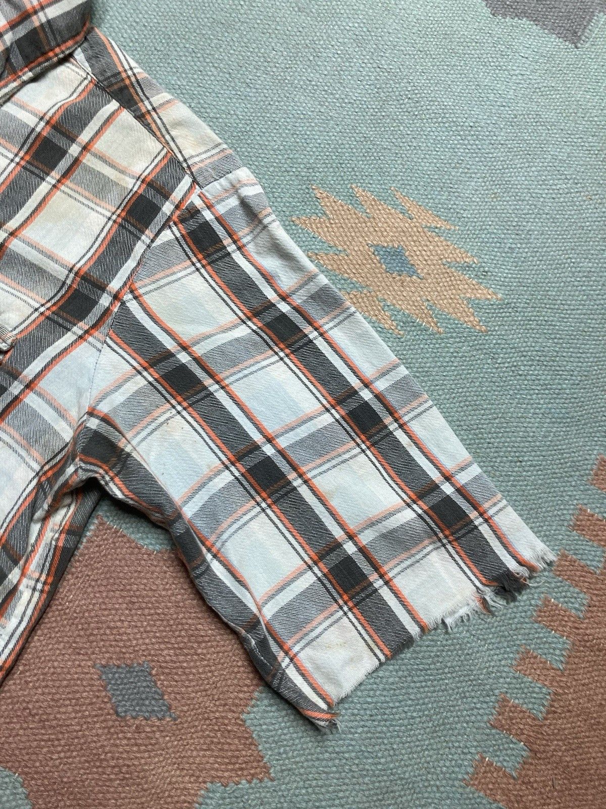 Vintage 70s Kingsport cotton flannel shirt chopped distressed medium Size US L / EU 52-54 / 3 - 7 Thumbnail