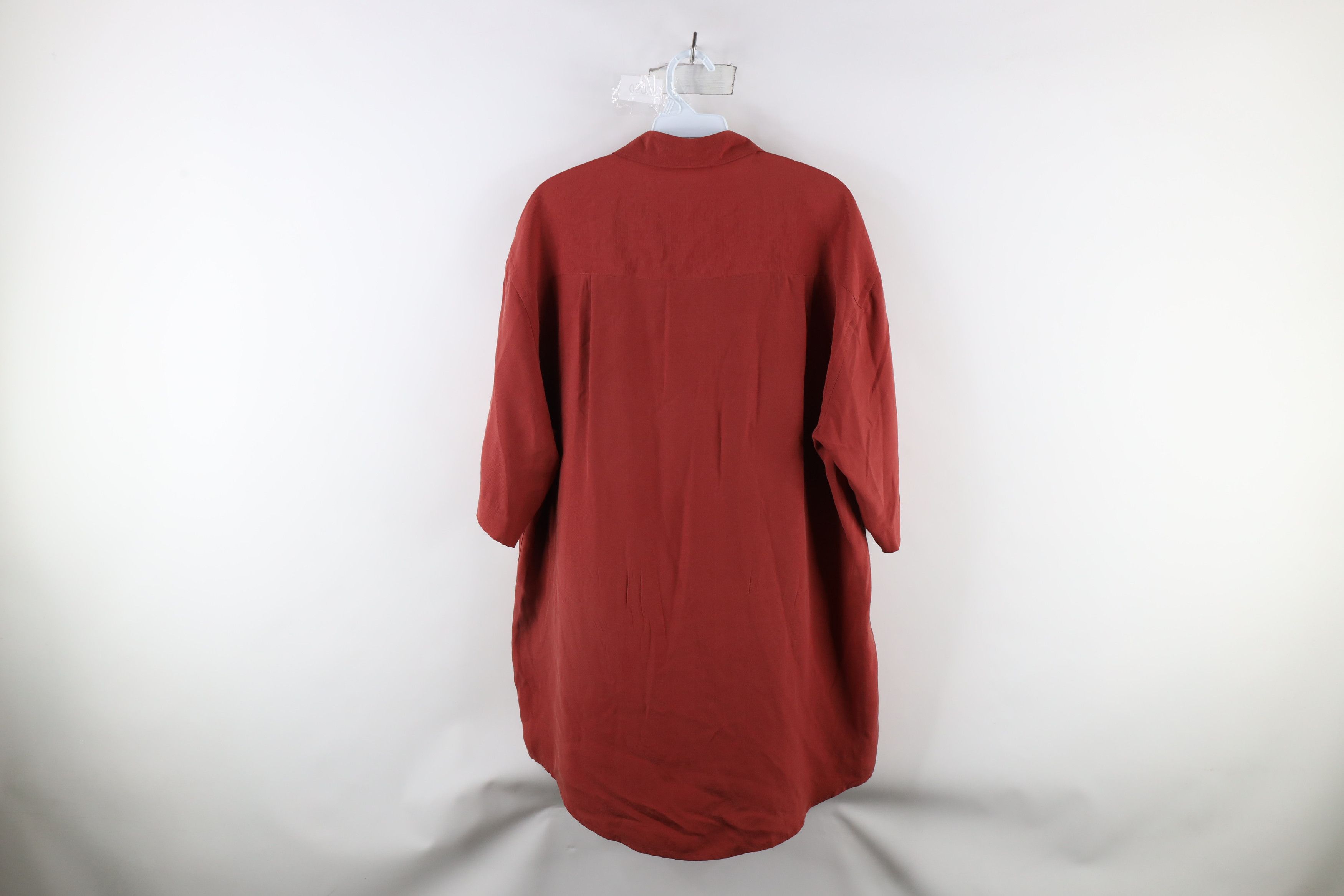 Vintage Vintage 90s Streetwear Ribbed Silk Short Sleeve Button Shirt Size US M / EU 48-50 / 2 - 8 Thumbnail