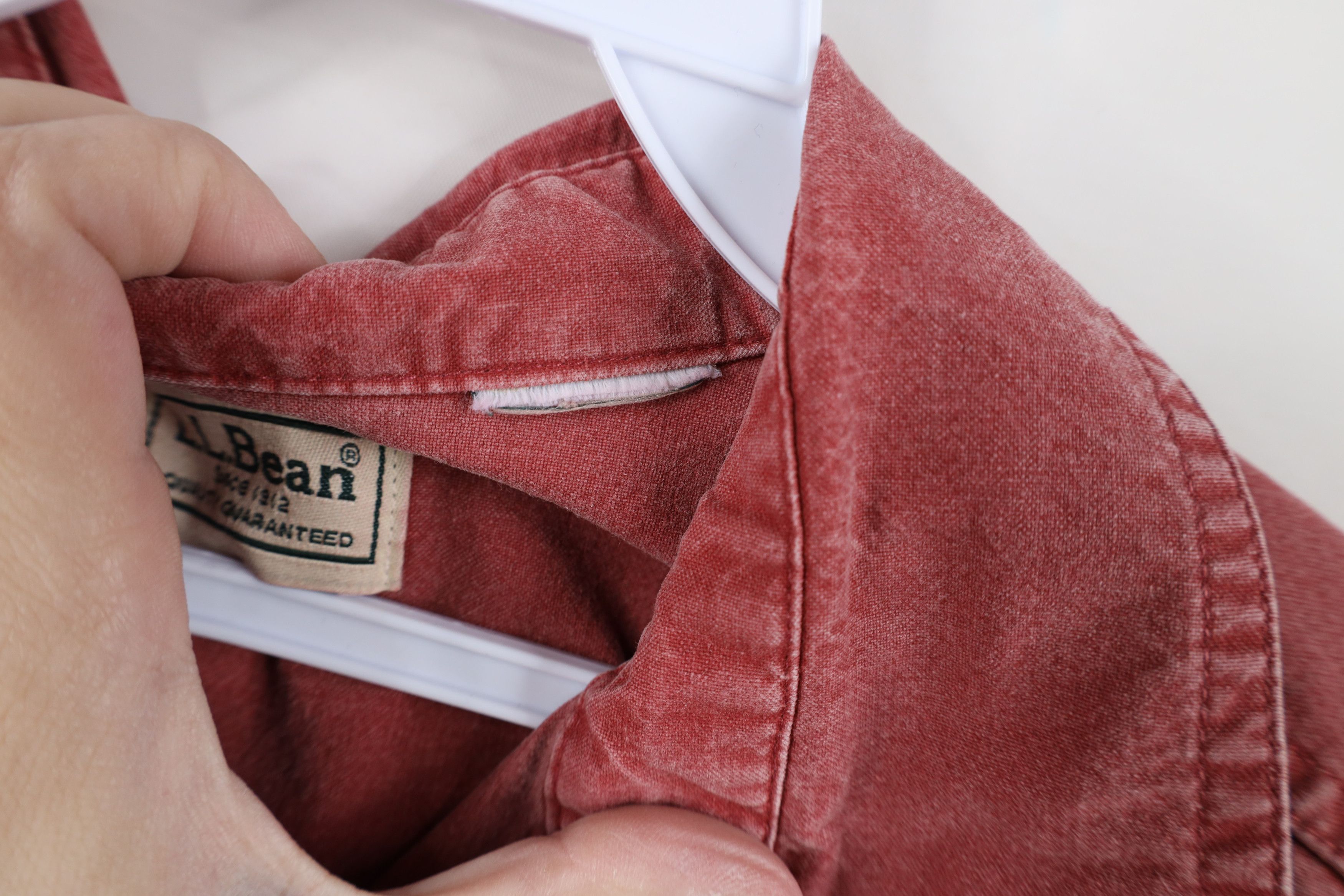 L.L. Bean Vintage 90s LL Bean Collared Button Shirt Red Cotton Size US XXL / EU 58 / 5 - 8 Thumbnail