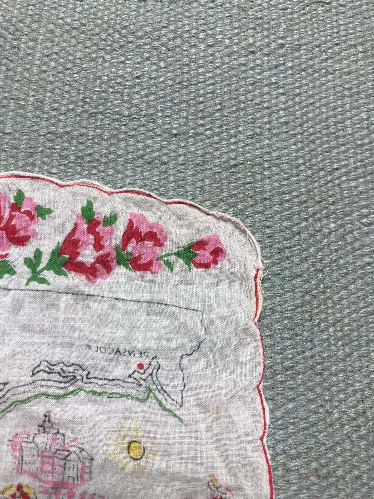 Vintage 1950s Florida souvenir hanky handkerchief bandana pre Disney Size ONE SIZE - 10 Thumbnail