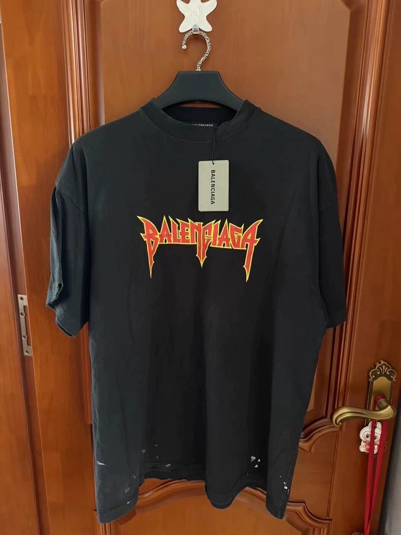 Balenciaga Balenciaga Flame splash ink short sleeve Size US S / EU 44-46 / 1 - 1 Thumbnail