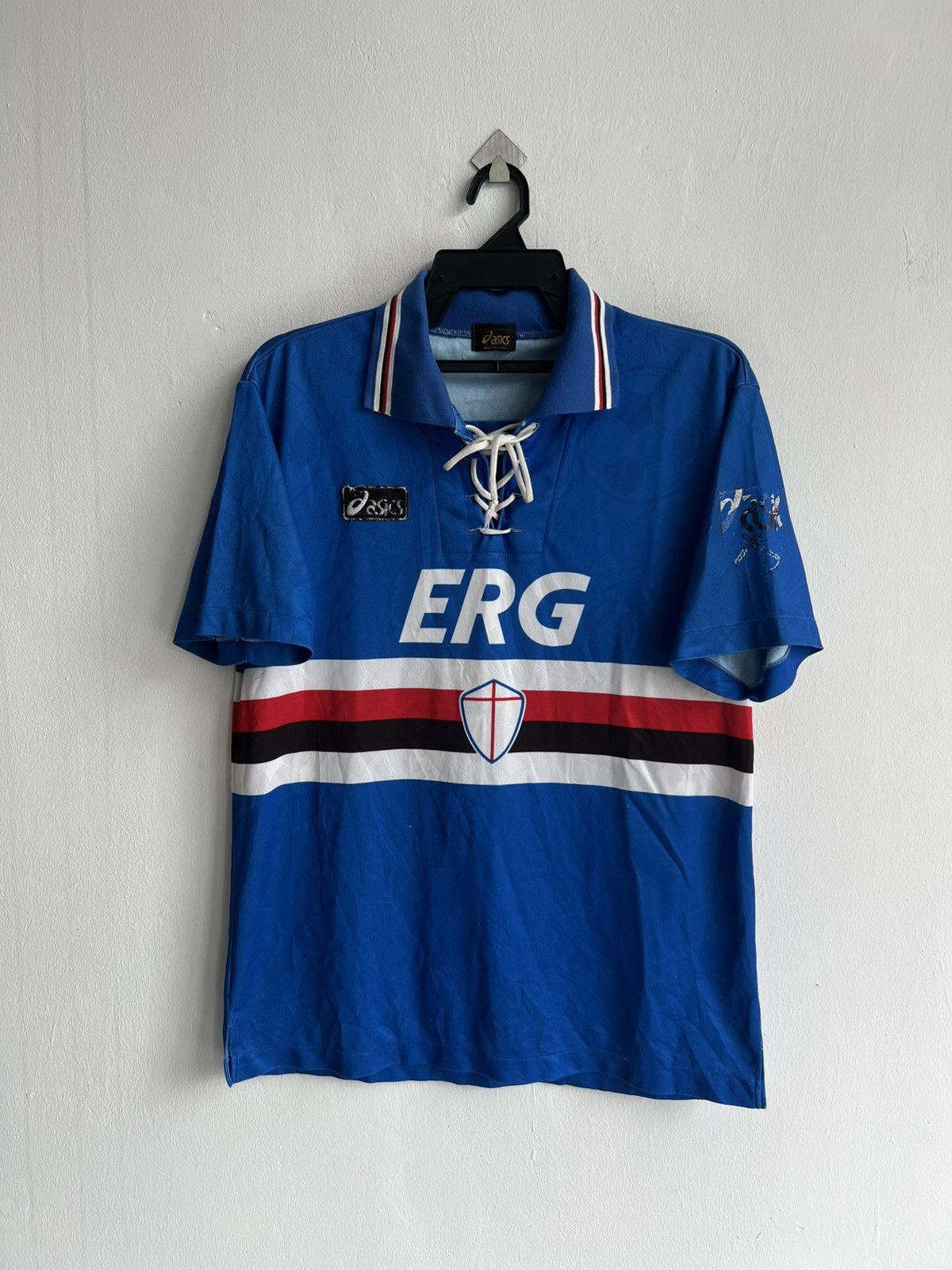 Vintage Vintage 1993/94 Asics Sampdoria FC Ribbon Collar Home Jersey Size US M / EU 48-50 / 2 - 1 Thumbnail