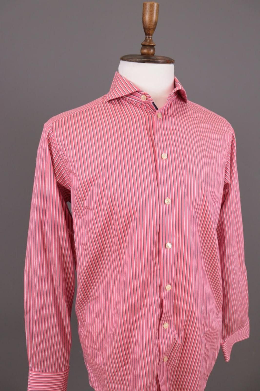 Eton Eton Contemporary Pink Stripe Button Down Shirt Size 41 / 16 Size US M / EU 48-50 / 2 - 8 Thumbnail