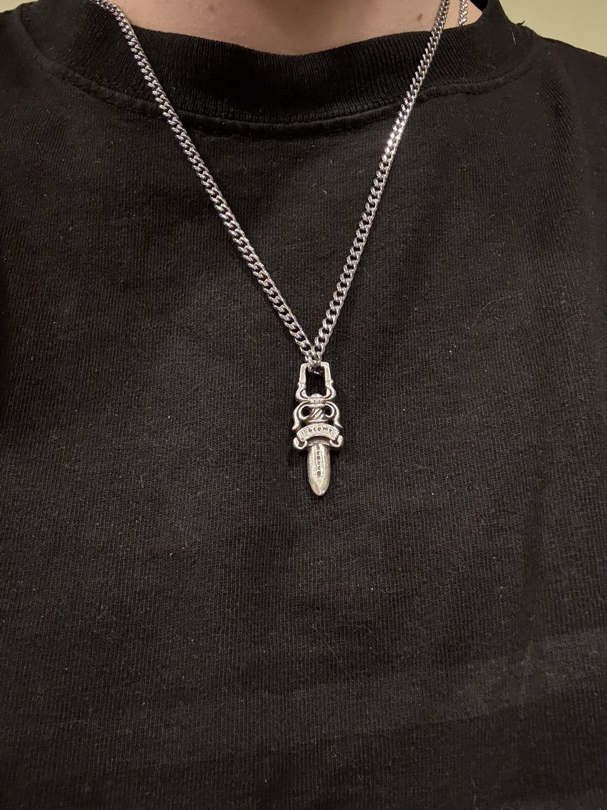 Chrome Hearts Chrome Hearts Dagger Pendant Cuban Link Chain Necklace 925 Size ONE SIZE - 5 Thumbnail