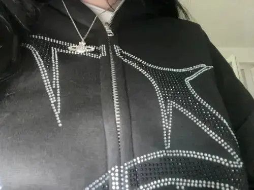 VIBE Hoodies Rhinestone Graphics Size US XL / EU 56 / 4 - 4 Thumbnail