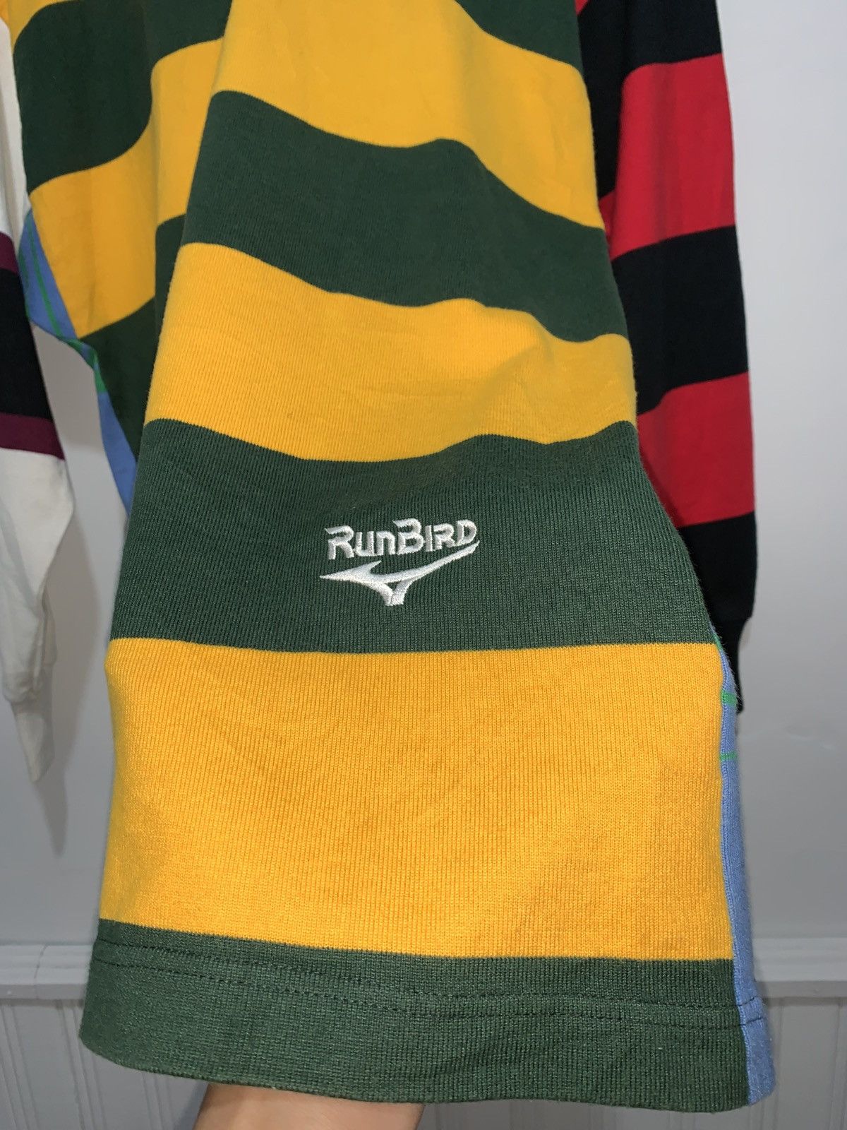 Mizuno Mizuno RunBird Vintage Polo Rugby Different Lines Size US L / EU 52-54 / 3 - 5 Thumbnail