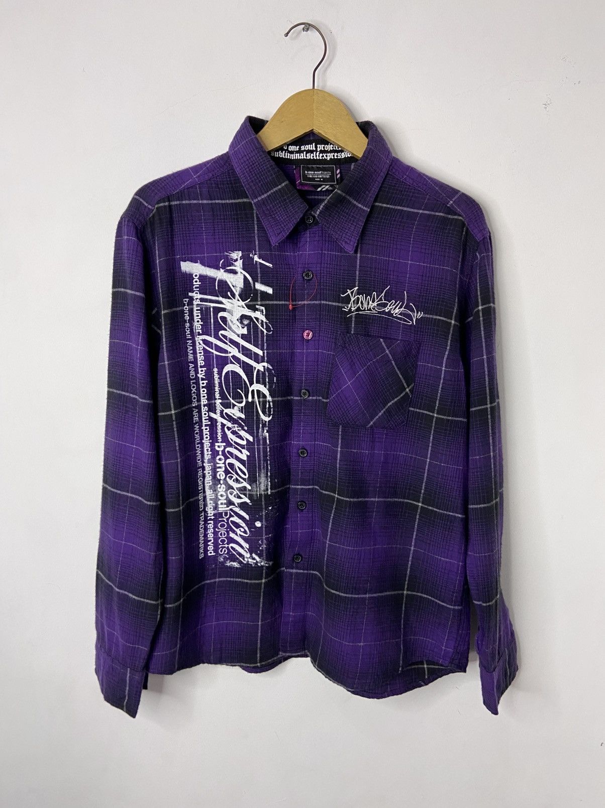 Hysteric Glamour SendOffer‼️ 00s B-One Soul Project Grafitti Poem Plaid Size US M / EU 48-50 / 2 - 2 Thumbnail