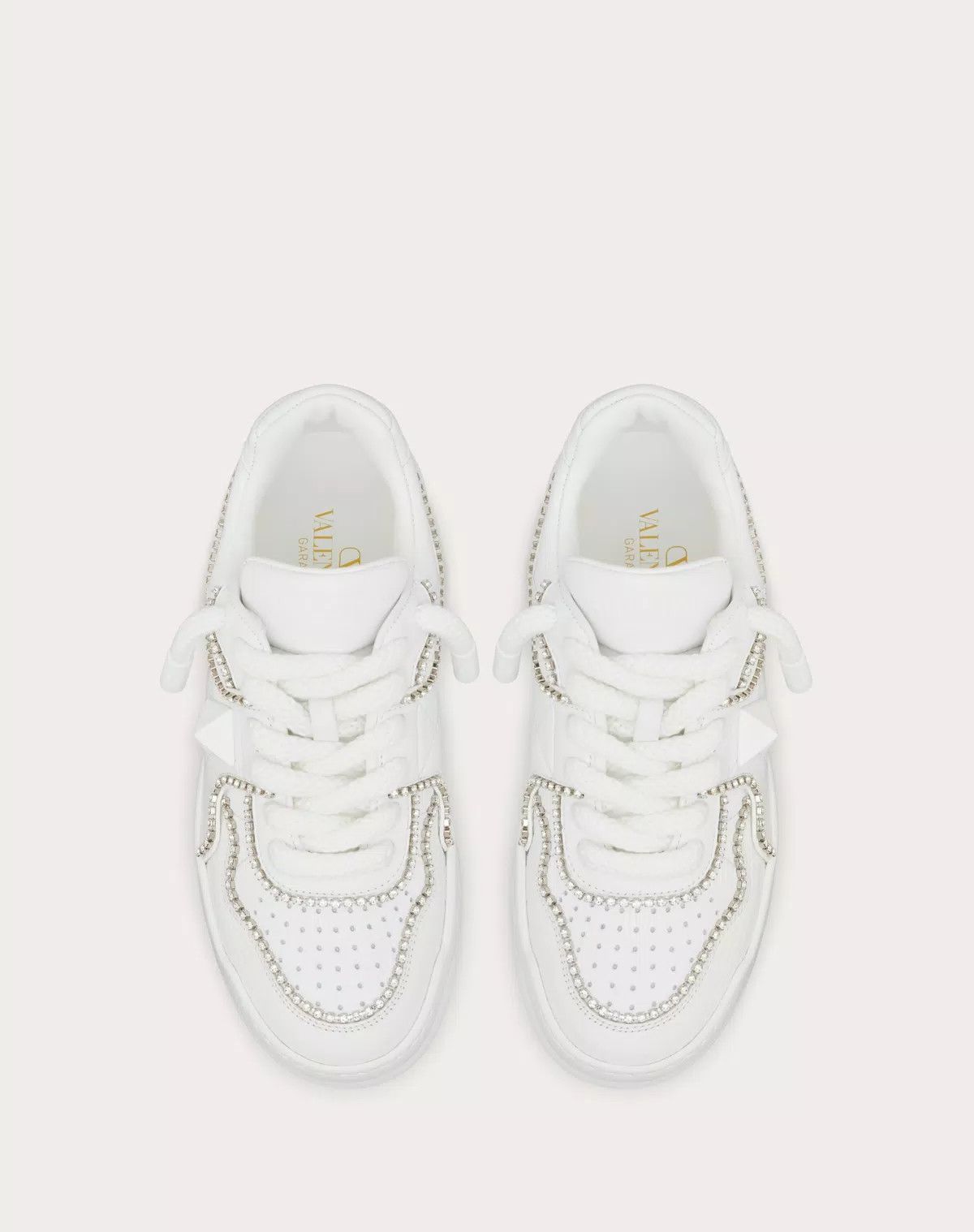 Valentino o1s1wg110426 One Stud XL Trainers in Nappa Leather Crystals Size US 10 / IT 40 - 4 Thumbnail