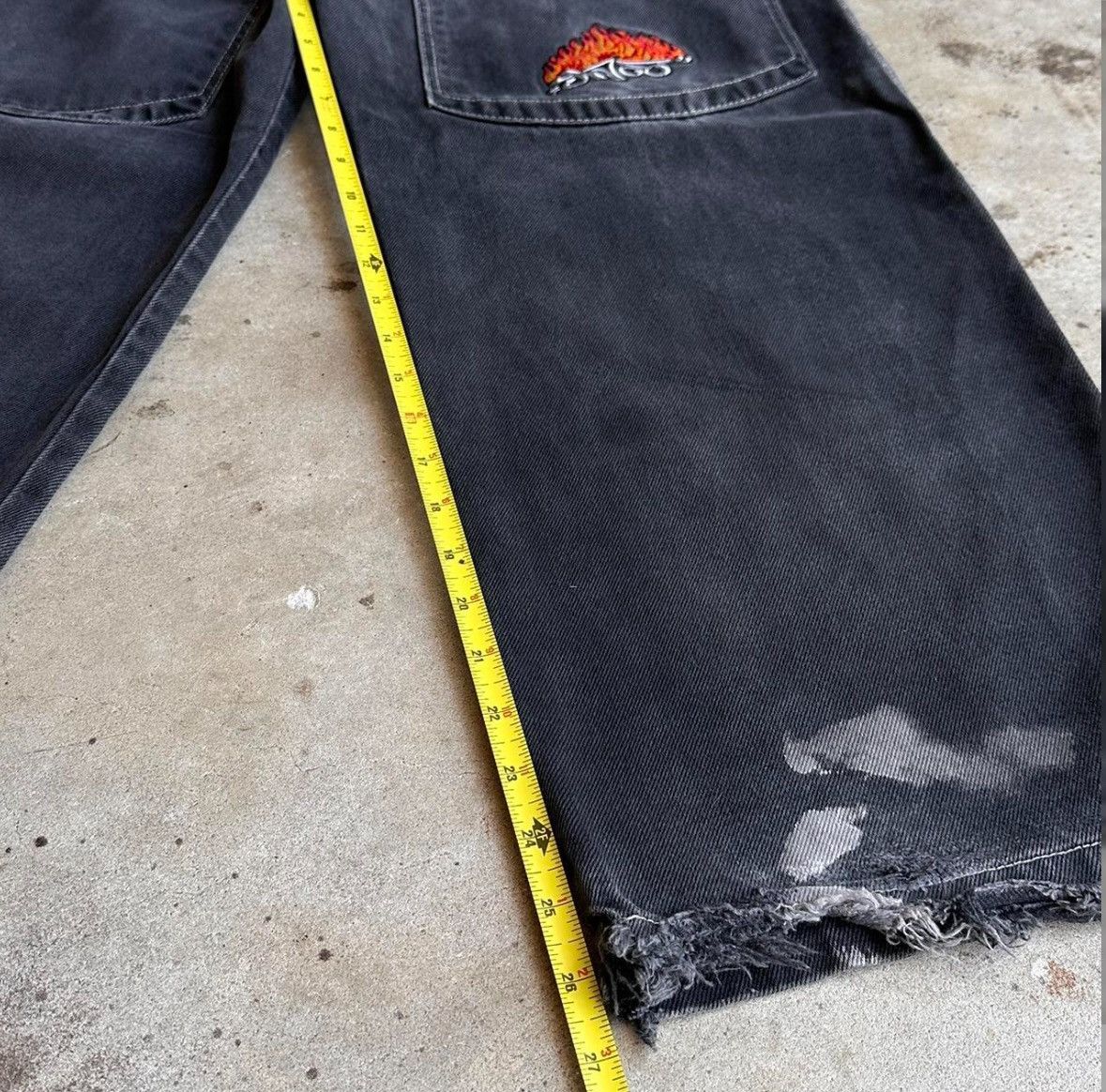 JNCO ultra rare 90s ‘Flame JNCO Patch Jeans distressed Grail pair Size US 28 / EU 44 - 7 Thumbnail