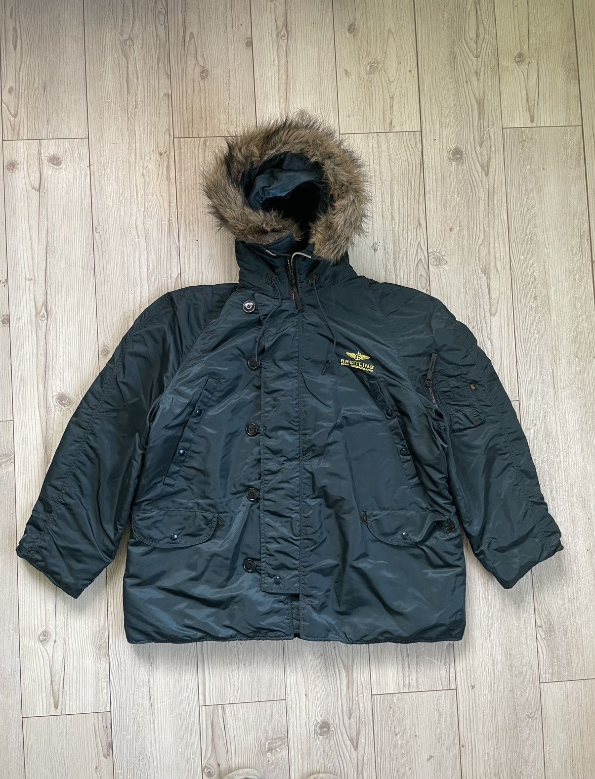 Alpha Industries × Breitling × Vintage Alpha Industries X Breitling Jacket Size US XL / EU 56 / 4 - 1 Thumbnail