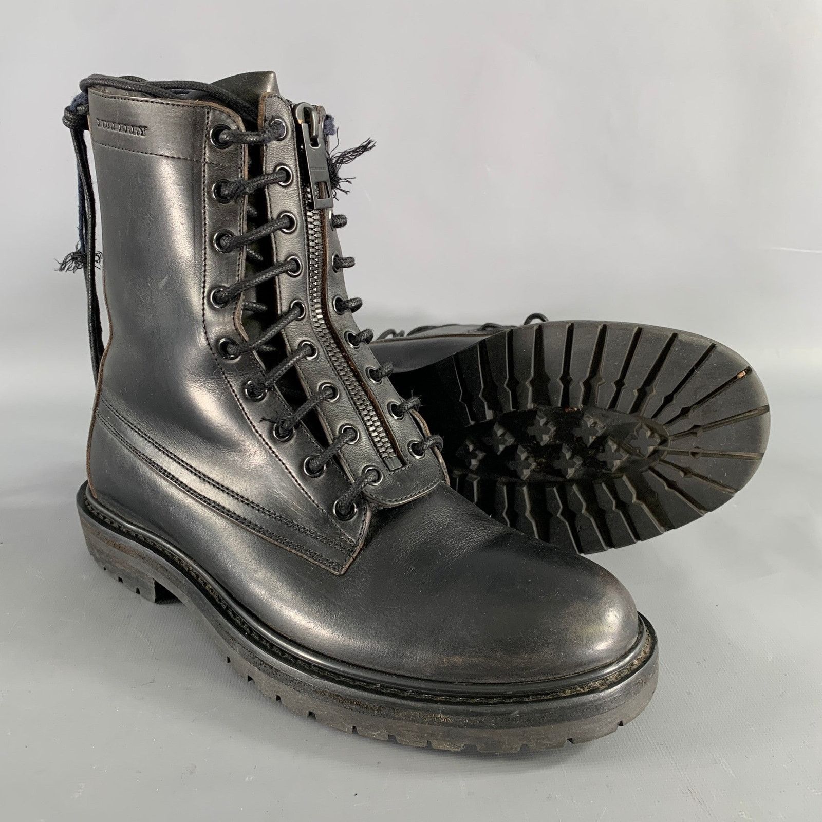 Burberry BURBERRY Size 8 Black Leather Lace Up Boots Size US 8 / EU 41 - 5 Thumbnail