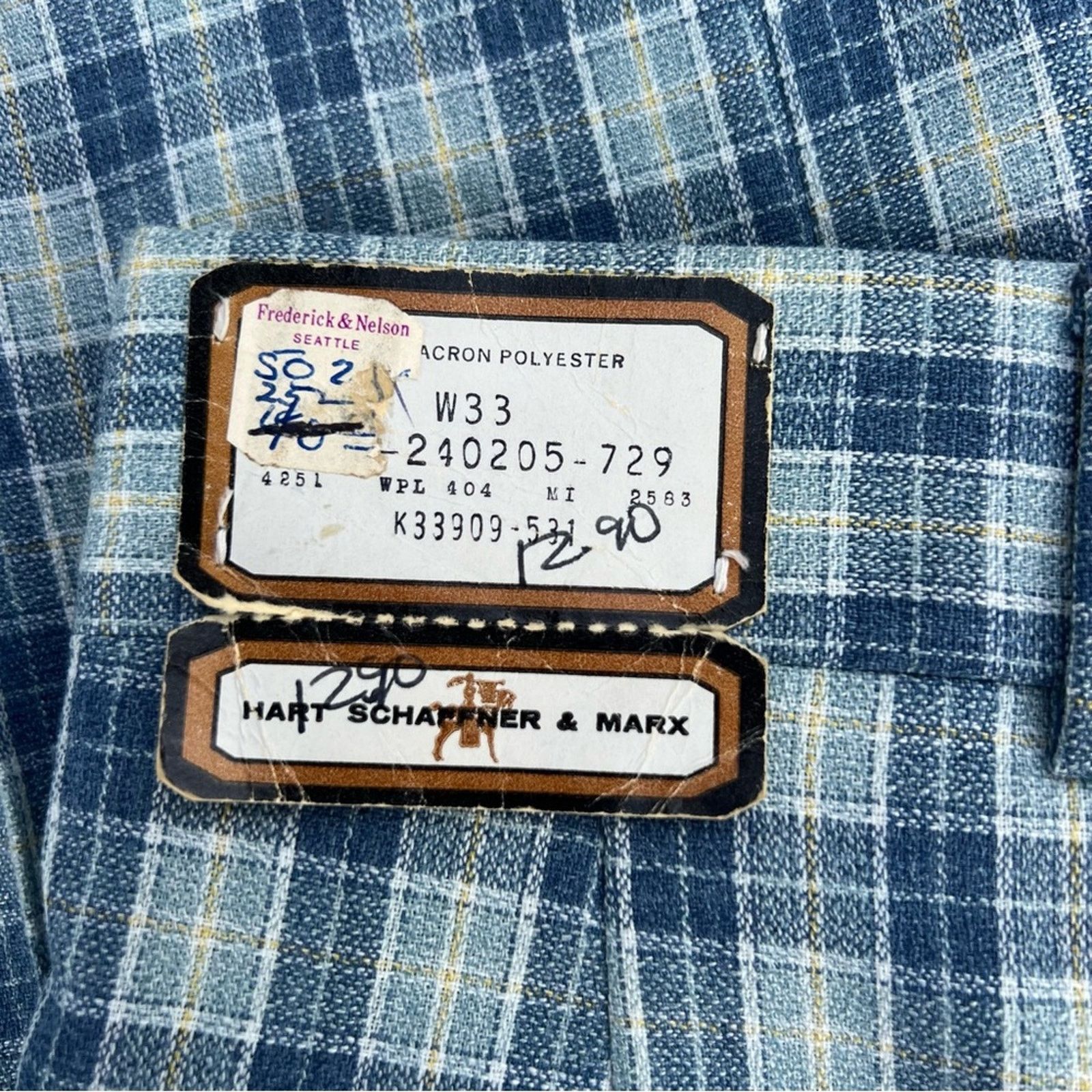 Vintage 60s Jack Nicklaus HART SCHAFFNER MARX blue plaid poly pants Size 30" / US 8 / IT 44 - 7 Thumbnail