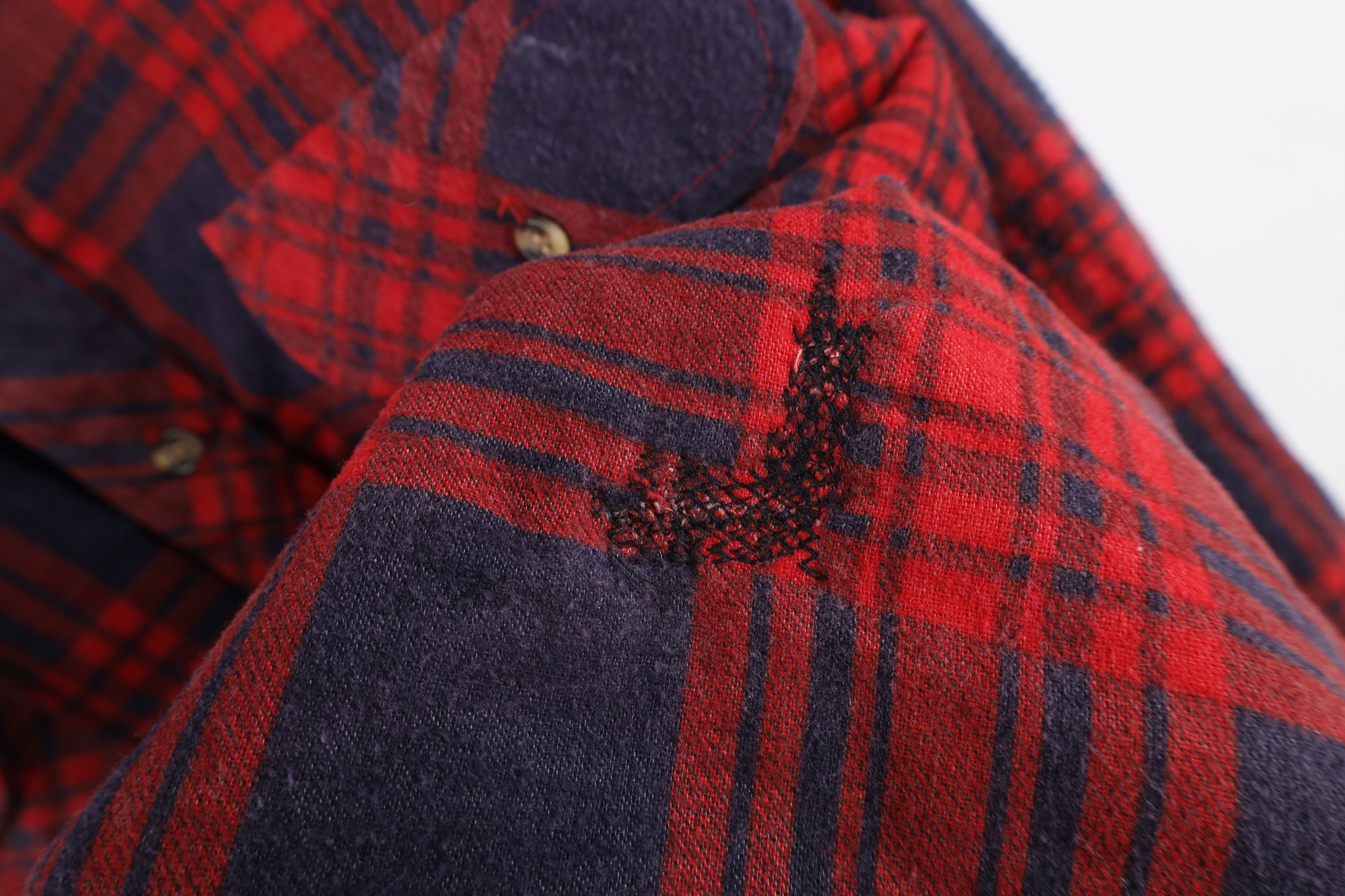 Vintage Vintage 70s Streetwear Quilted Flannel Button Shirt Jacket Size US XL / EU 56 / 4 - 5 Thumbnail