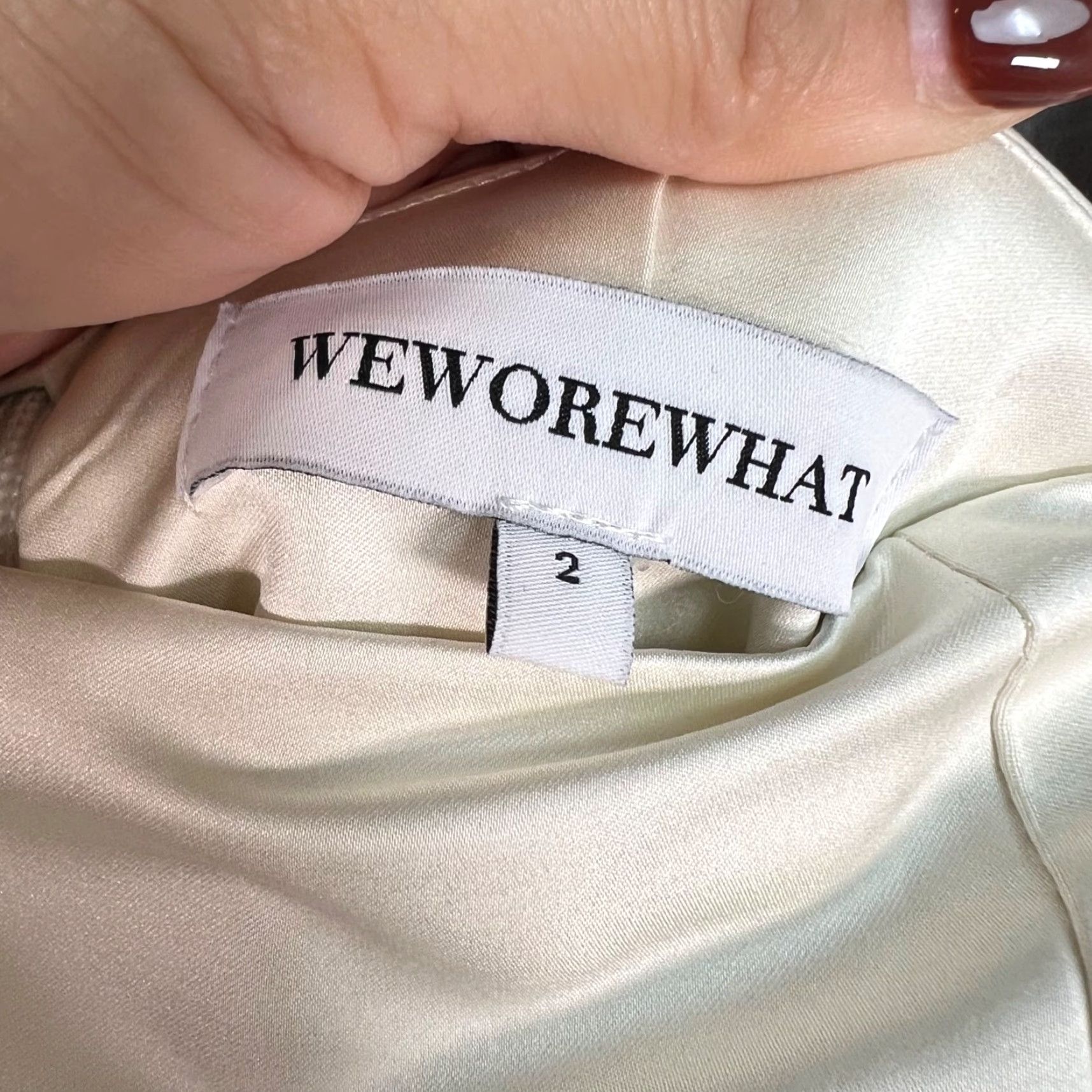 Vintage WeWoreWhat Dress Maxi Strapless Cream Womens Size 2 Elegant Design Size XS / US 0-2 / IT 36-38 - 3 Thumbnail