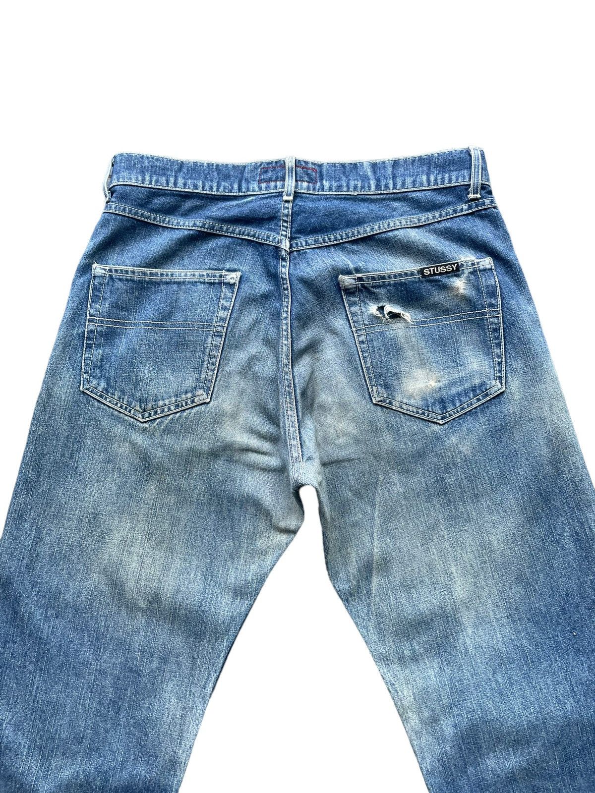 Stussy Vintage Stussy Works Distresed Denim Size US 33 - 9 Thumbnail