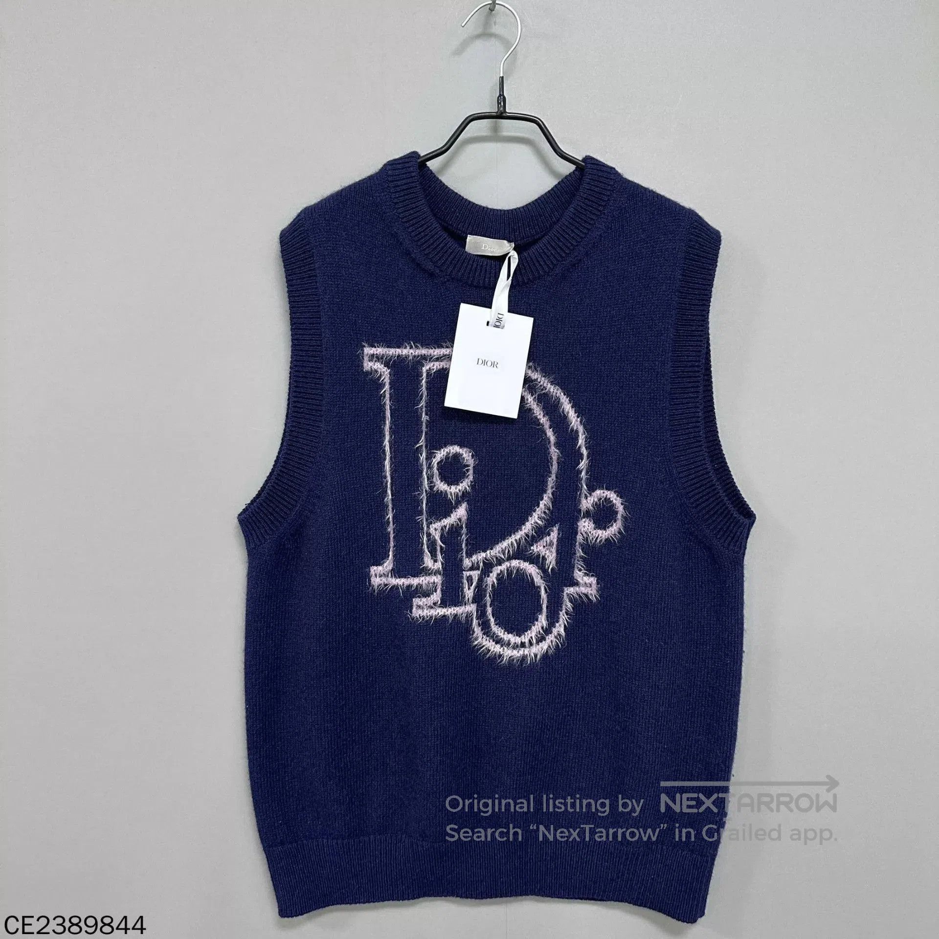 Dior Blue Sleeveless Knit Vest with Graphic Design. Size US M / EU 48-50 / 2 - 1 Thumbnail