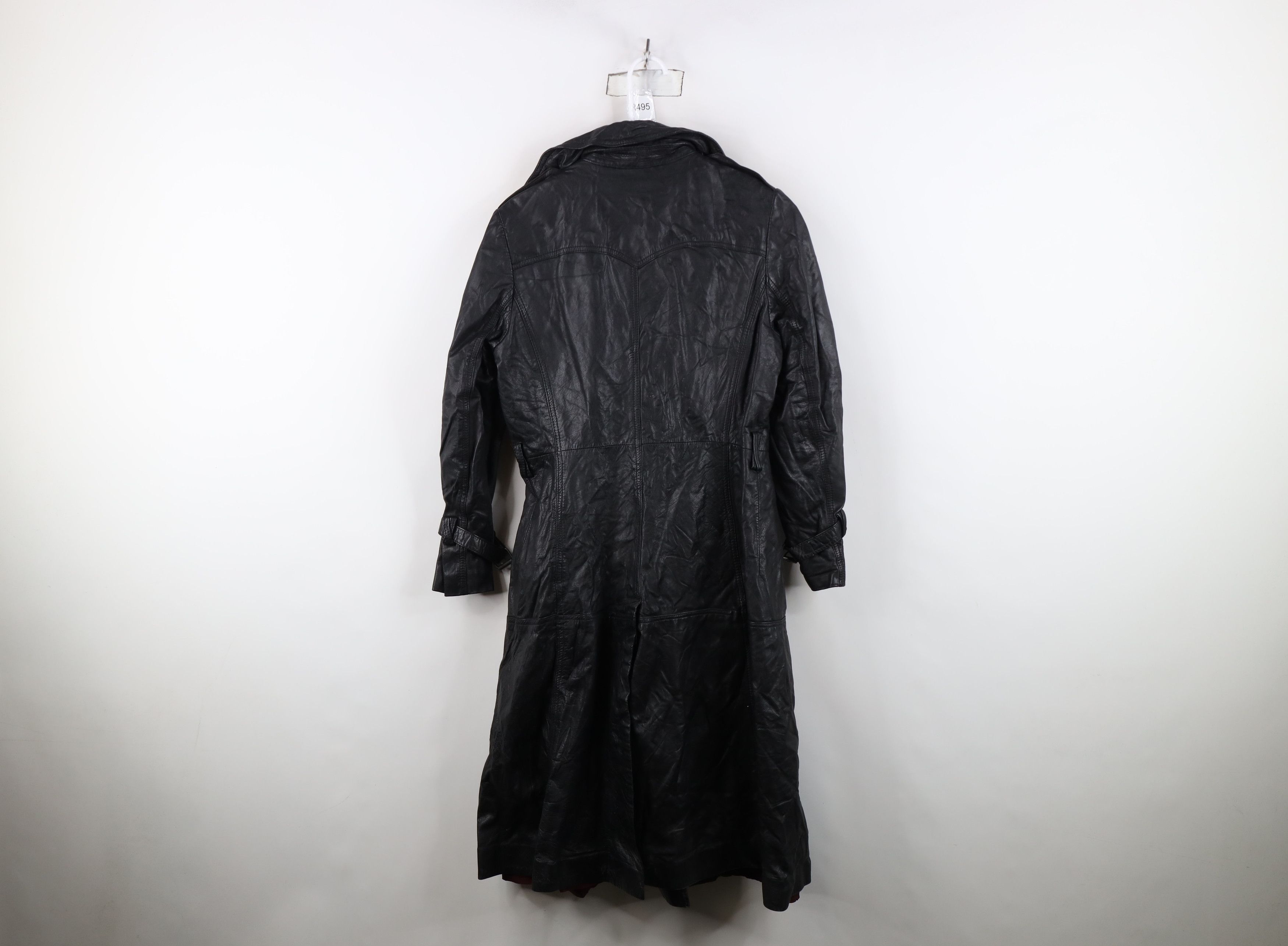 Vintage Vintage 70s Streetwear Goth Leather Trench Coat Jacket Black Size L / US 10 / IT 46 - 14 Thumbnail