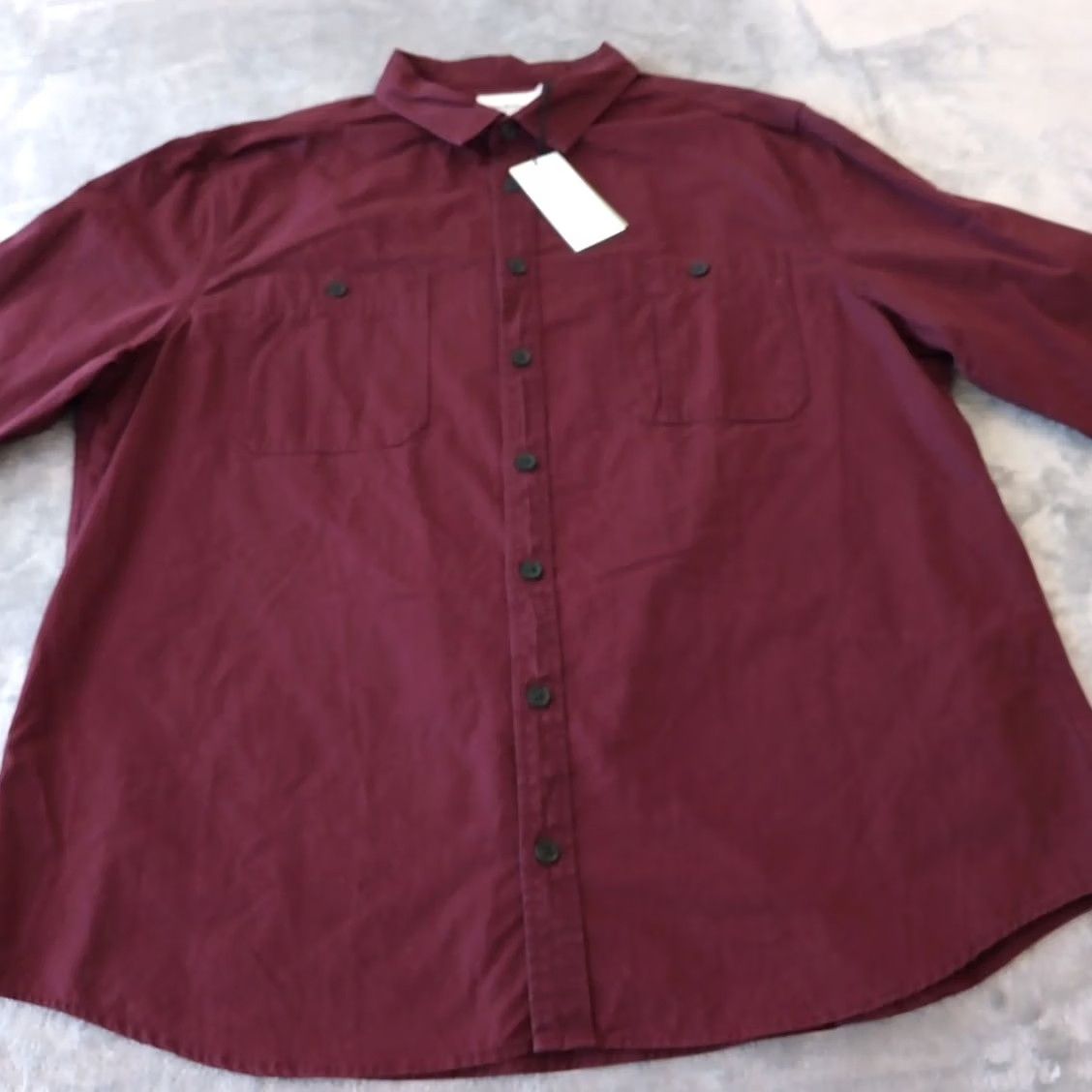 Vintage Goodfellow Shirt Mens 2XL Burgundy Red Long Sleeve Button-Up Pockets Cotton Shirt Button Up Casual Mens Size US XXL / EU 58 / 5 - 5 Thumbnail