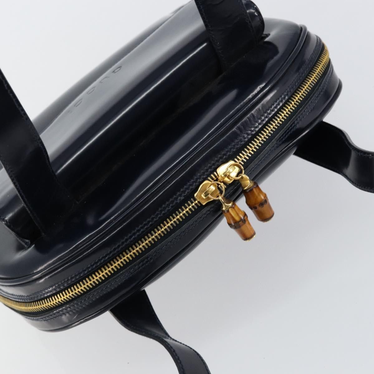 Gucci GUCCI Bamboo Shoulder Bag Patent Leather Navy Gold 001 2113 Size ONE SIZE - 6 Thumbnail