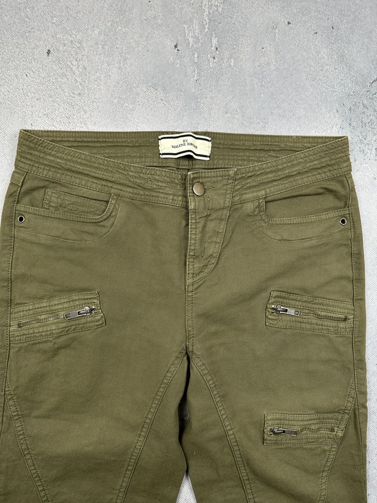By Malene Birger By Malene Birger Olive Zip Detail Biker Pants Archive Y2K Size 31" - 9 Thumbnail