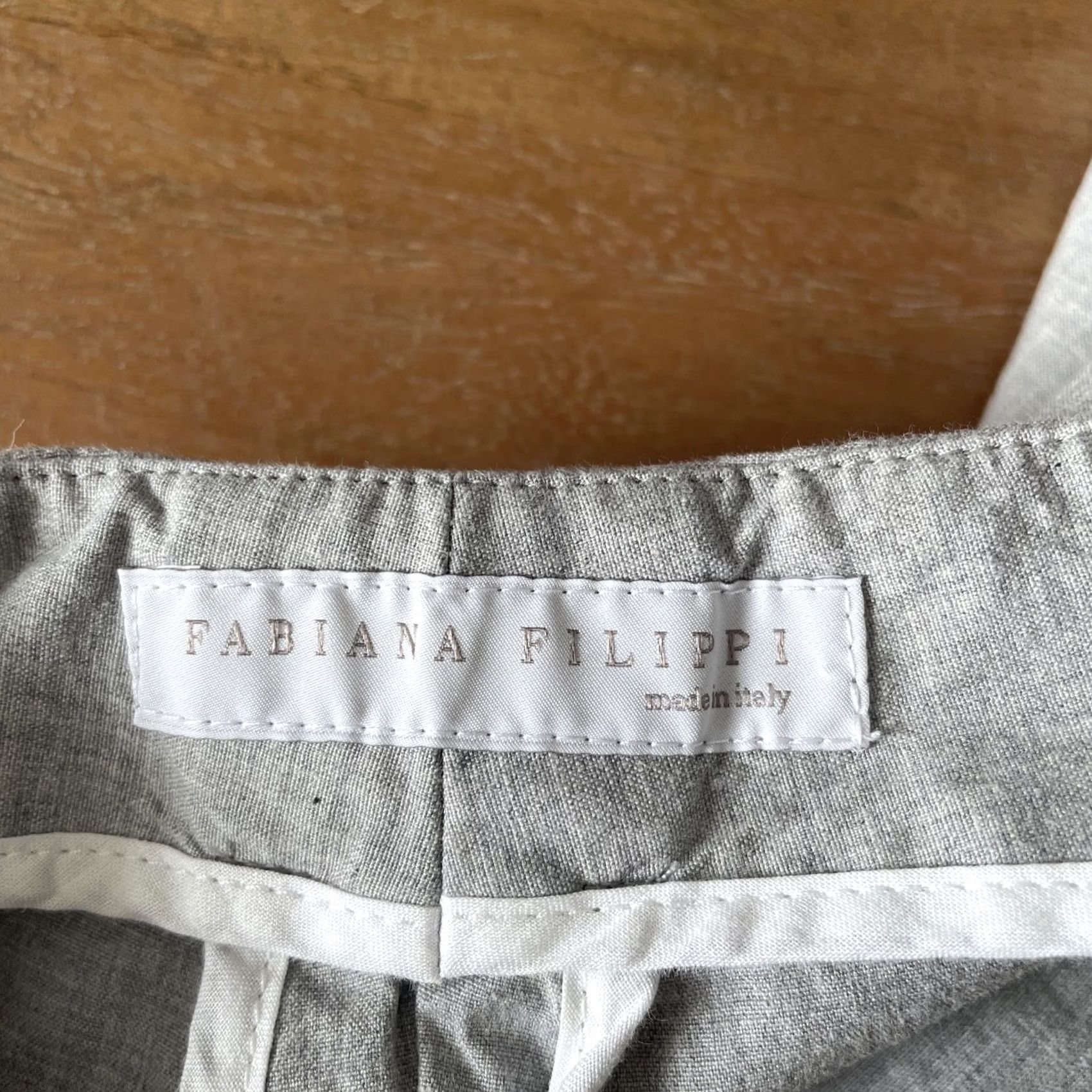 Fabiana Filippi Fabiana Filippi Gray Work Pants Slacks Size L Regular Inseam 26 in Tapered Cotton Women Dress Pants Size 36" / US 14 / IT 50 - 3 Thumbnail
