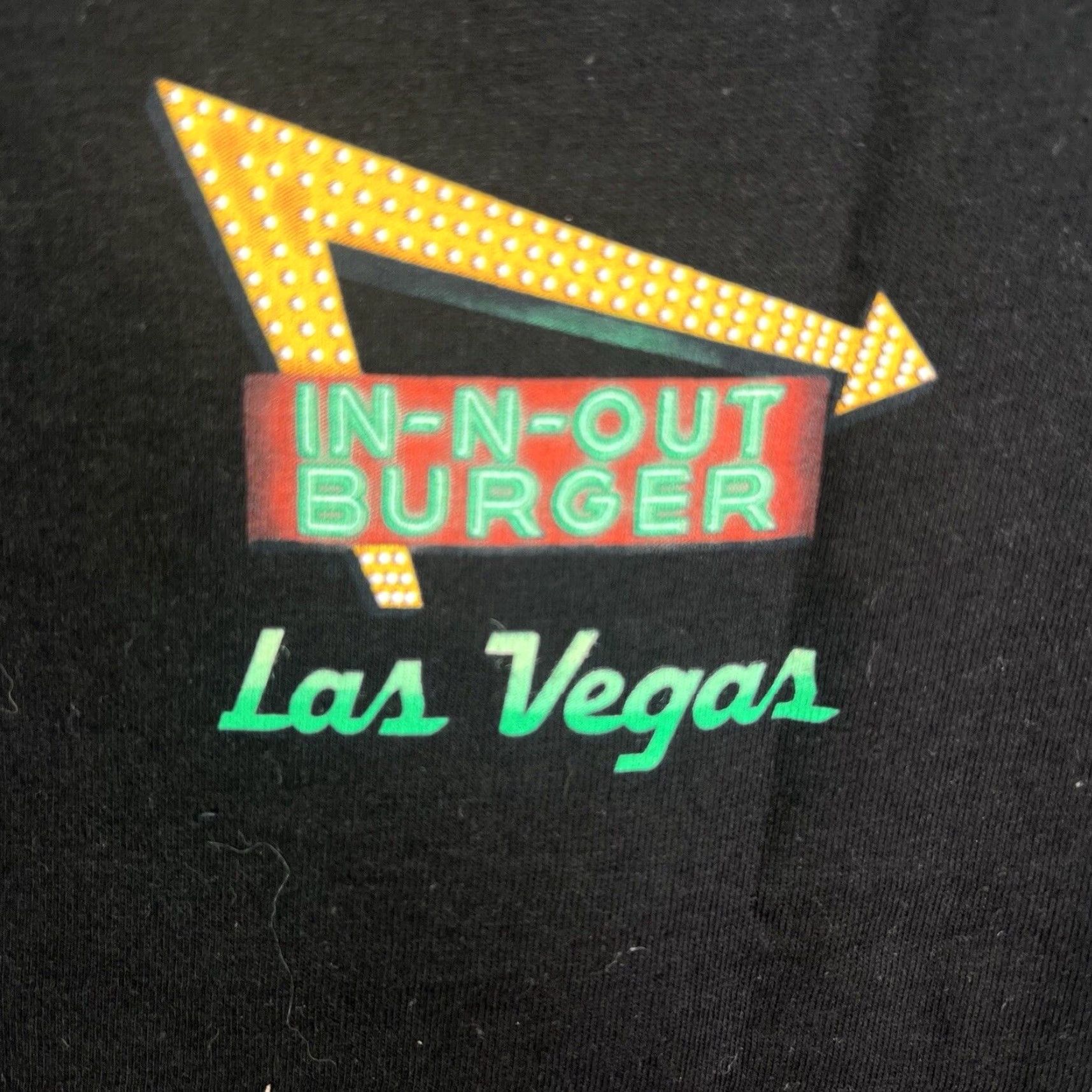 Vintage In-N-Out Burger Las Vegas T-Shirt XL Black Graphic Print Crew Neck Short Sleeve Cars California Mens Size US XL / EU 56 / 4 - 3 Thumbnail