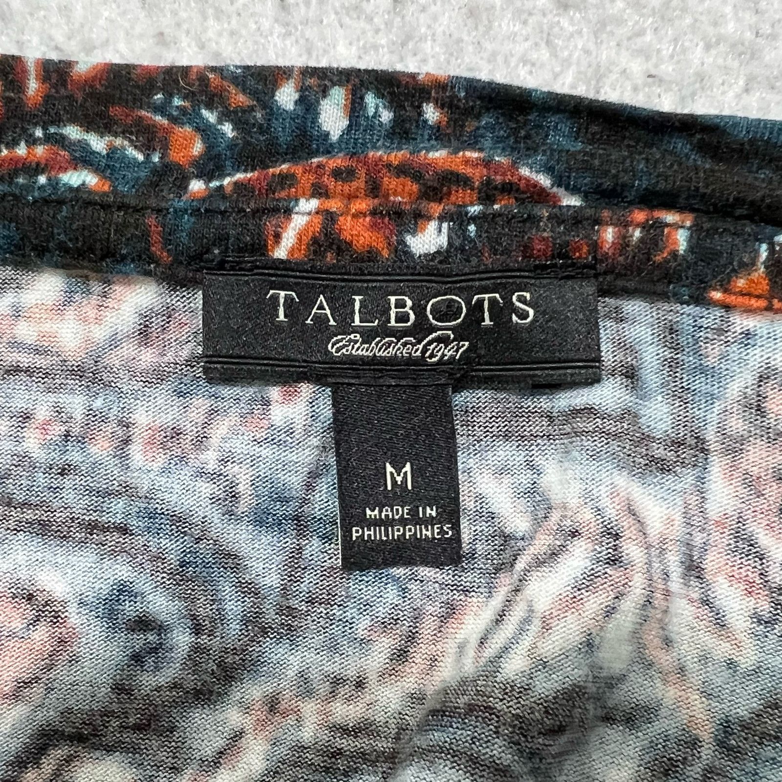 Other Talbots Long Sleeve Paisley Patterned Pullover T Shirt Top Size M / US 6-8 / IT 42-44 - 3 Thumbnail
