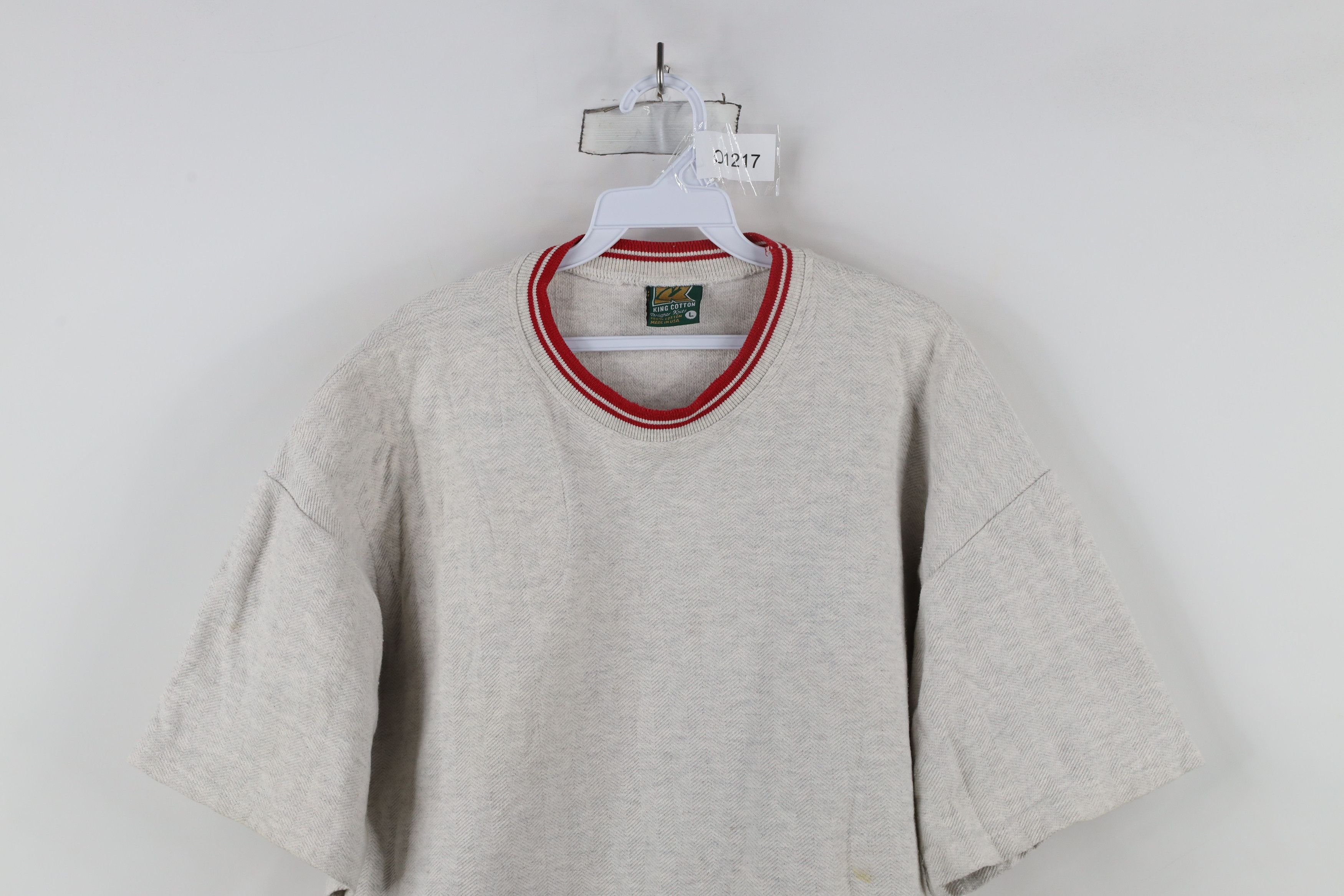 Vintage Vintage 90s Streetwear Heavyweight Herringbone T-Shirt USA Size US L / EU 52-54 / 3 - 2 Thumbnail