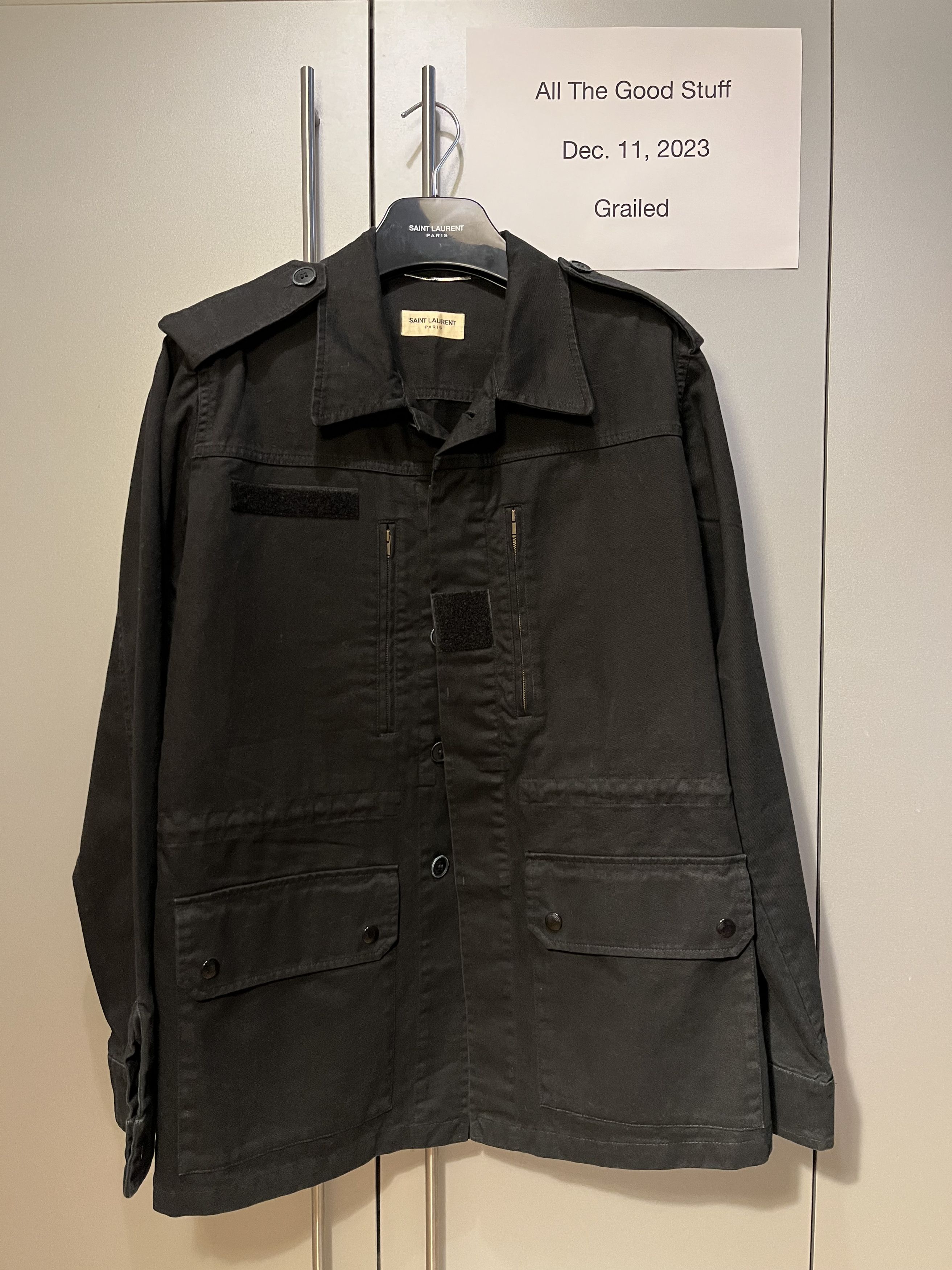 image of Saint Laurent Paris Saint Laurent Jacket in Black, Men's (Size Medium)