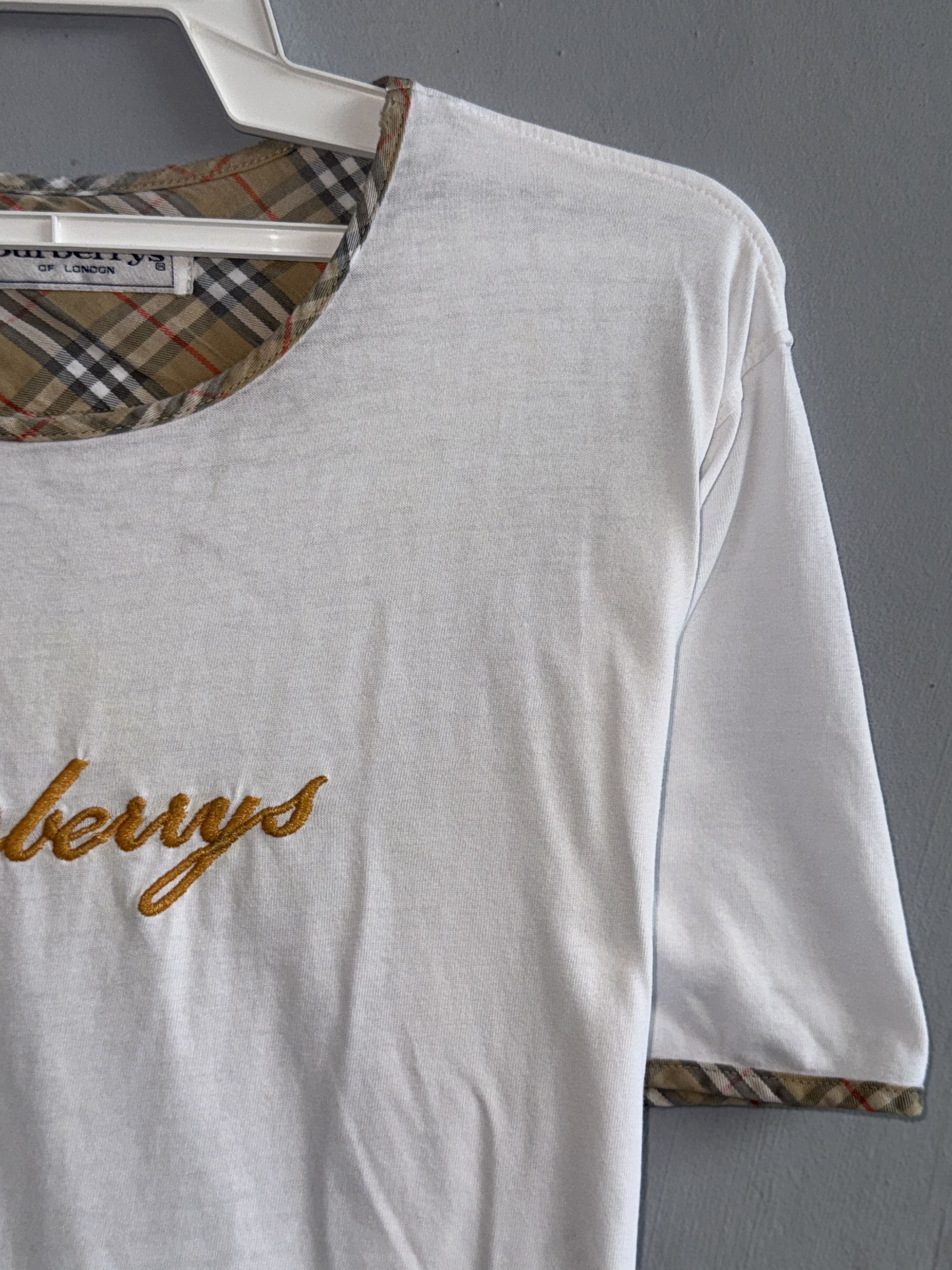 Burberry Burberry Nova Check Embroidered Logo T-Shirt Size L / US 10 / IT 46 - 3 Thumbnail