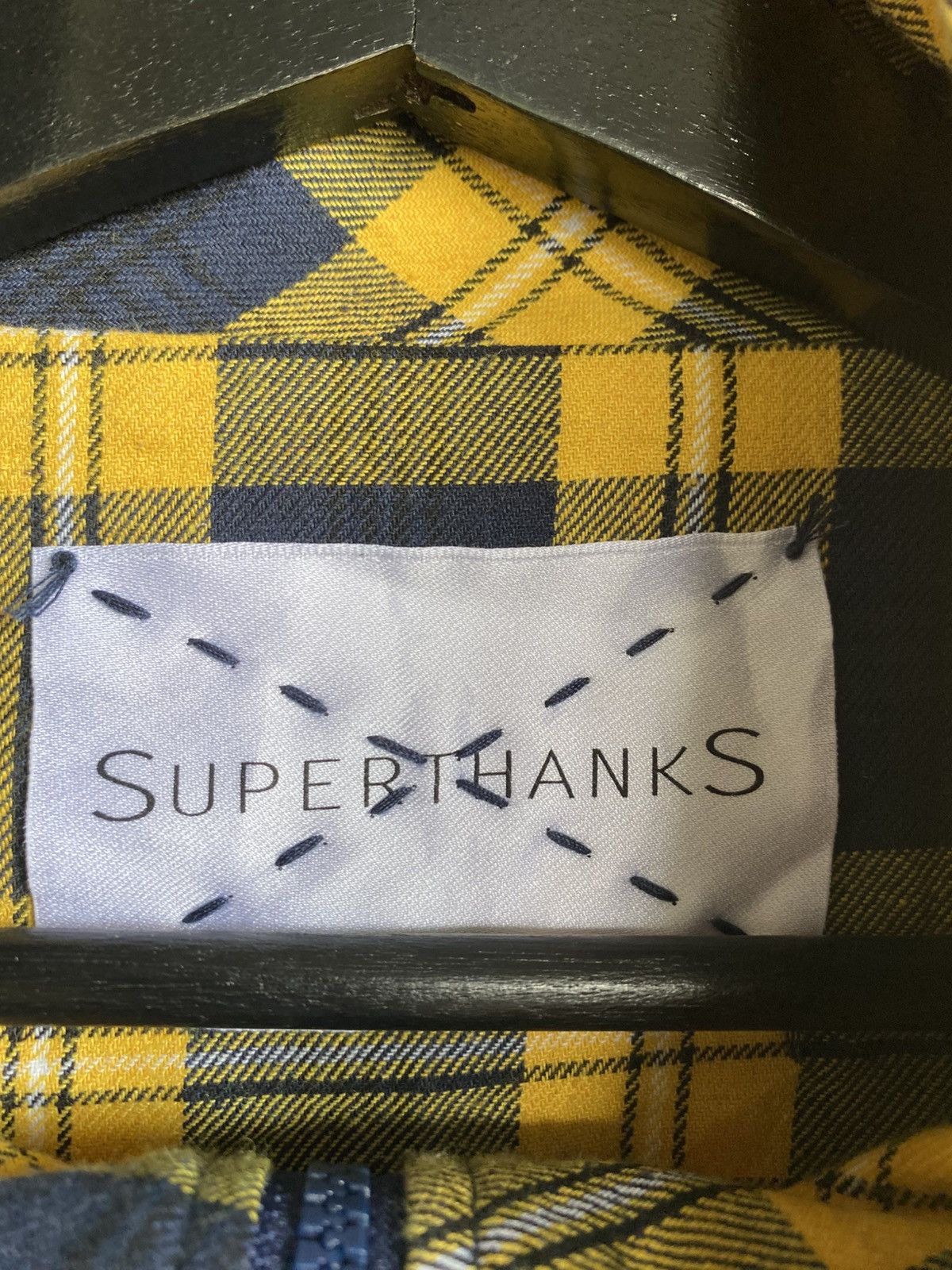 Japanese Brand SUPERTHANKS Plaid Panel Color-Block Jacket Streetwear Size US L / EU 52-54 / 3 - 7 Thumbnail