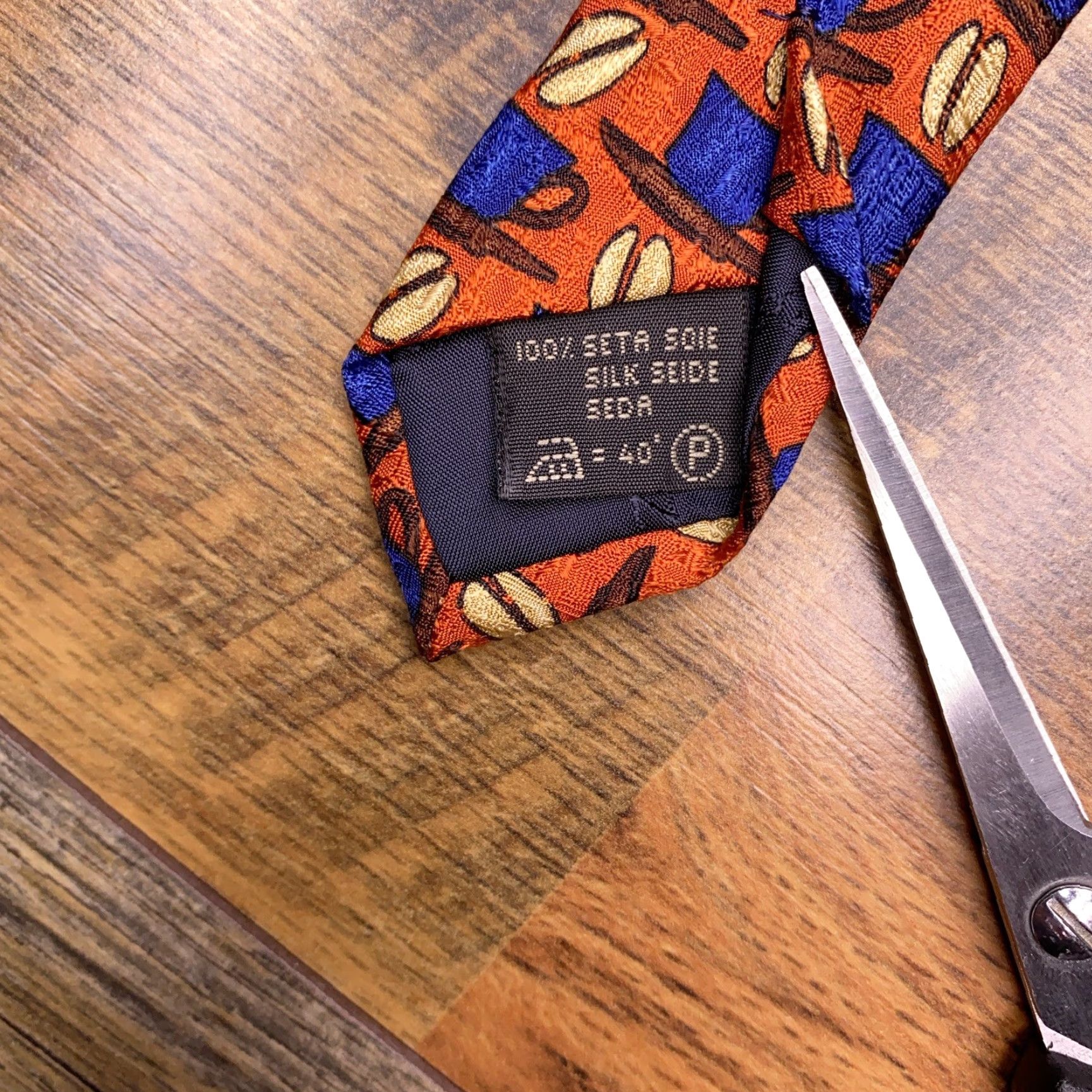 Ermenegildo Zegna VINTAGE Ermenegildo Zegna Tie Silk Orange Italy Geometric Logo Men Classic 57"-60" One Size Orange Silk Tie Designer Size ONE SIZE - 5 Thumbnail